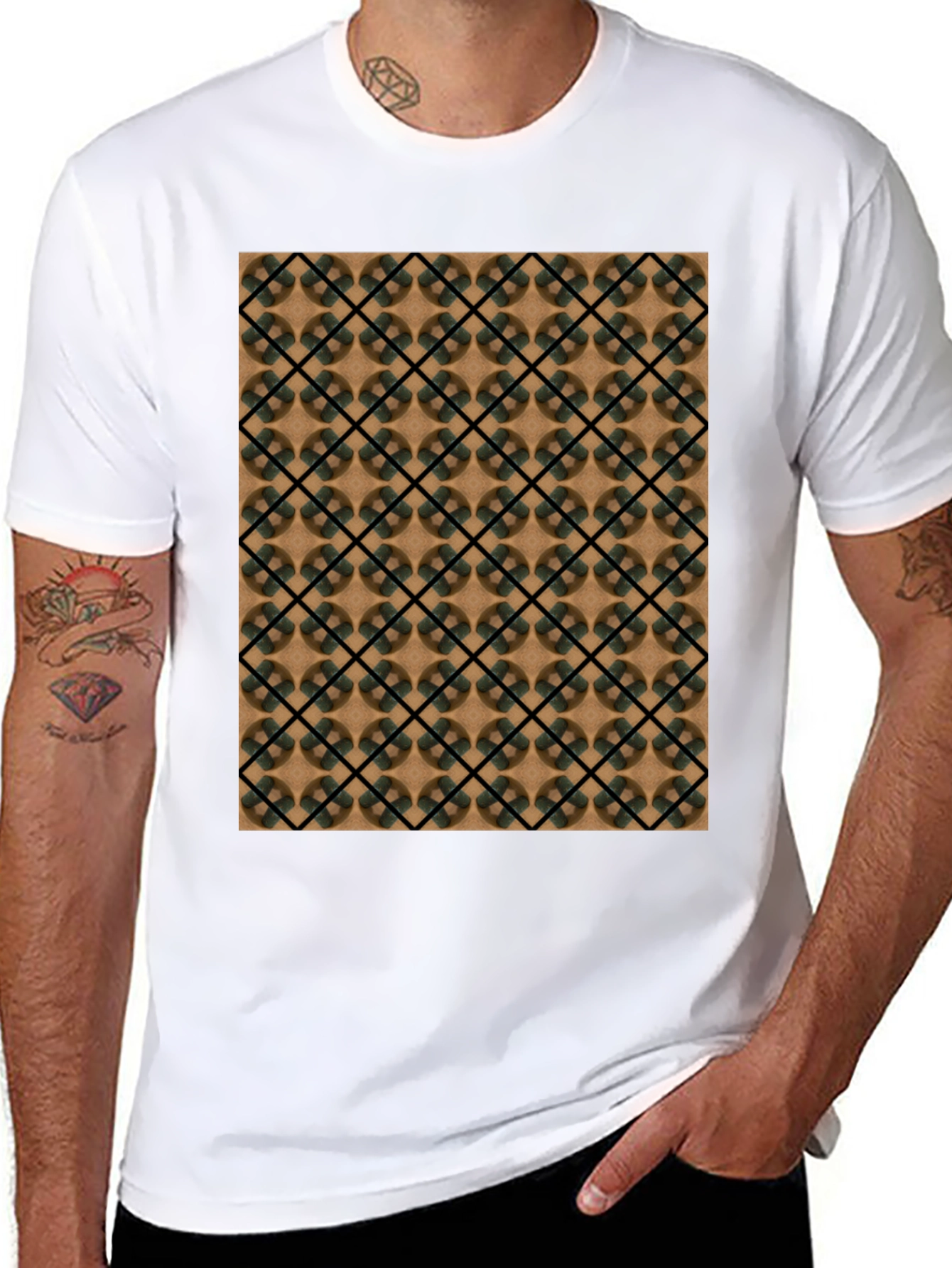 Geometric Pattern T-Shirt - Modern Casual Wear