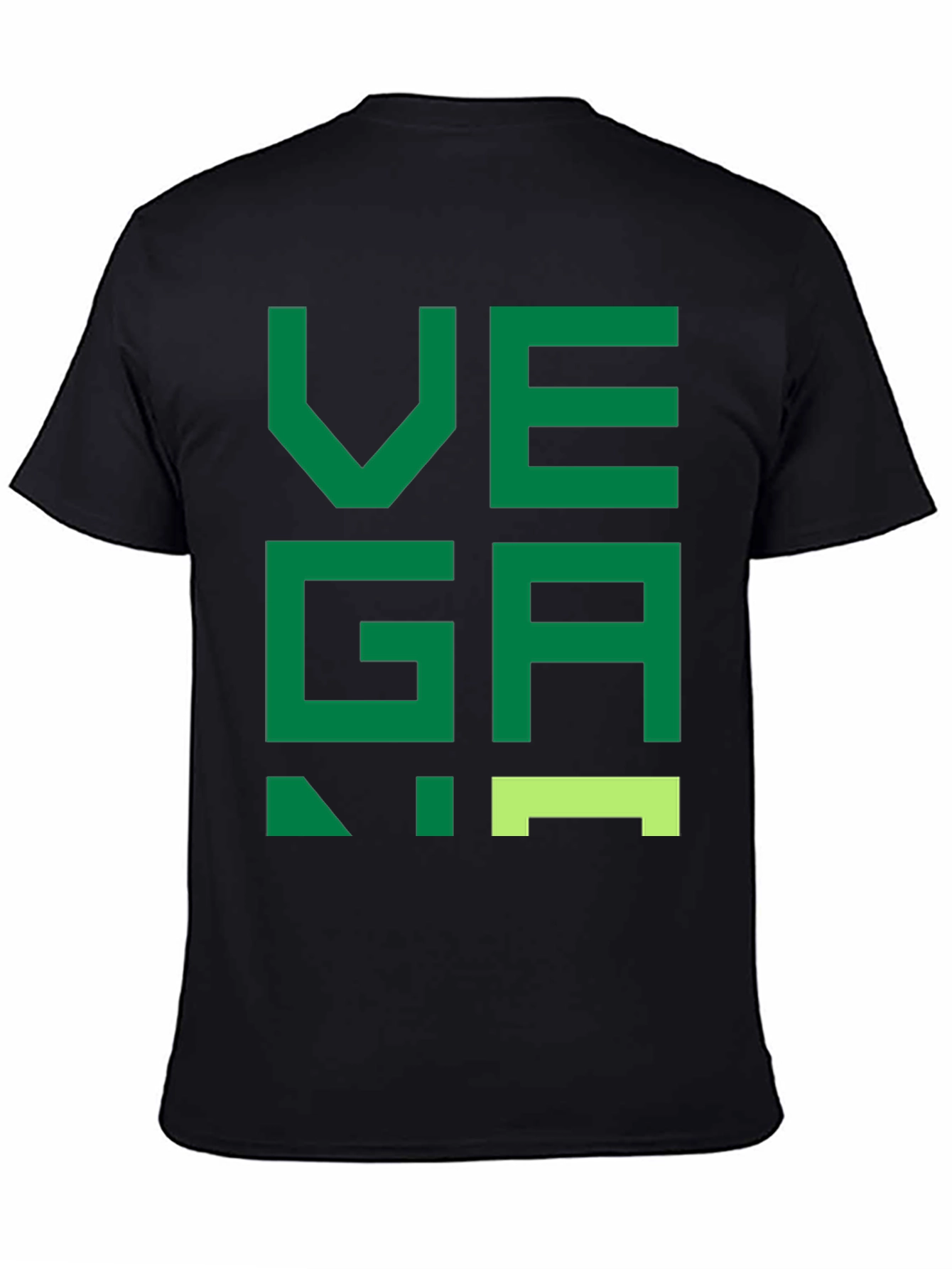 Vegan Graphic T-Shirt - Black Green Letters