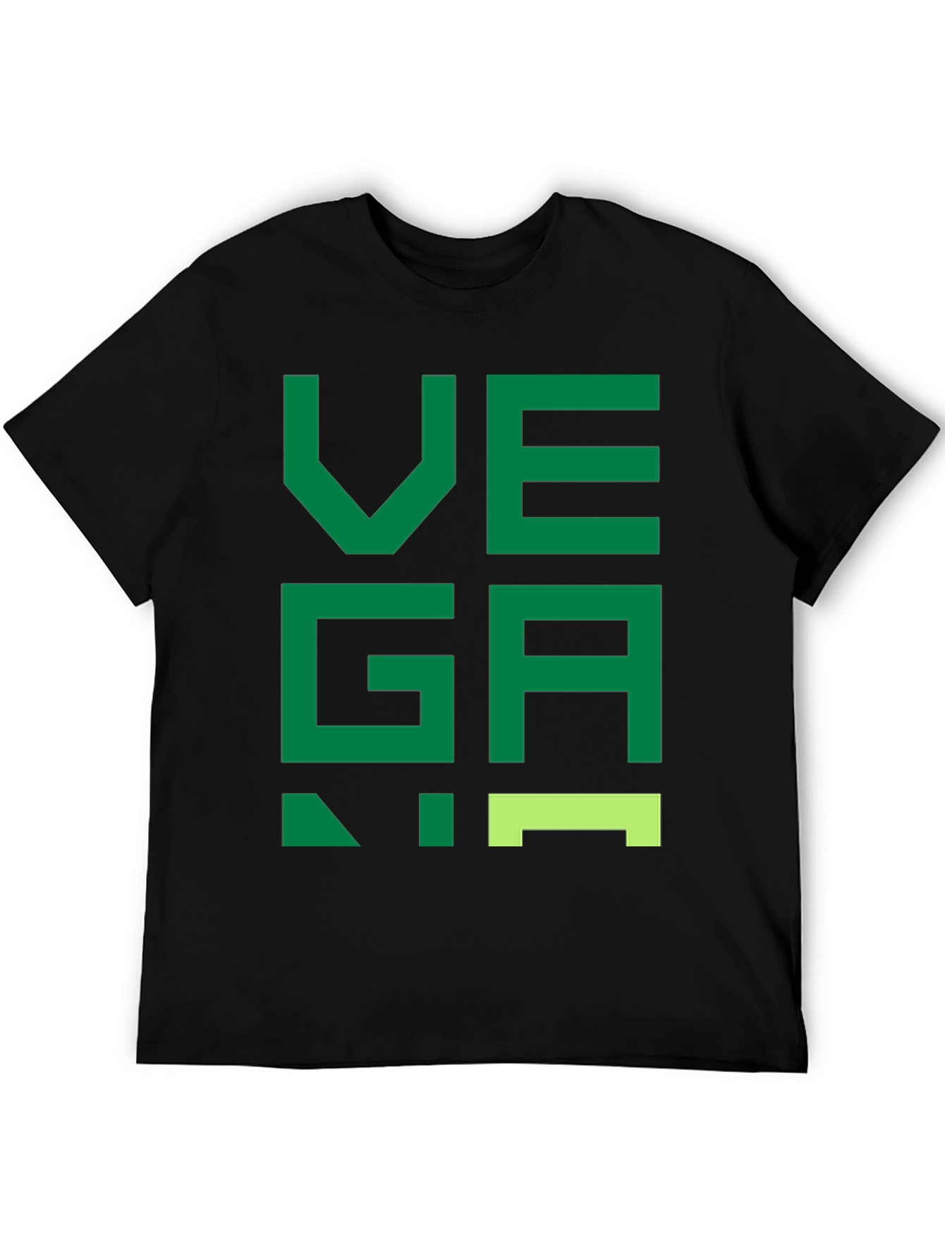 Vegan Graphic T-Shirt - Black Green Letters