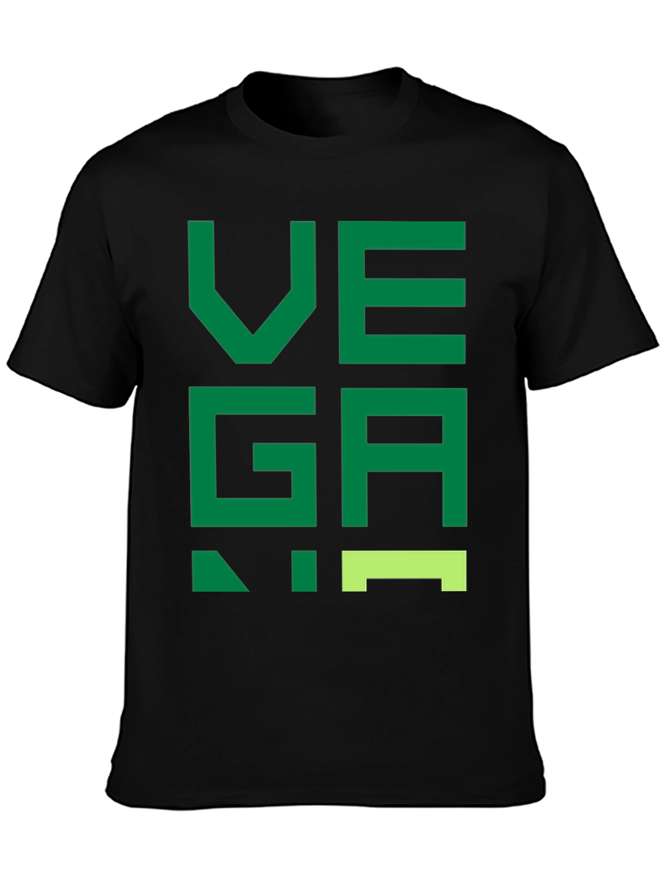 Vegan Graphic T-Shirt - Black Green Letters