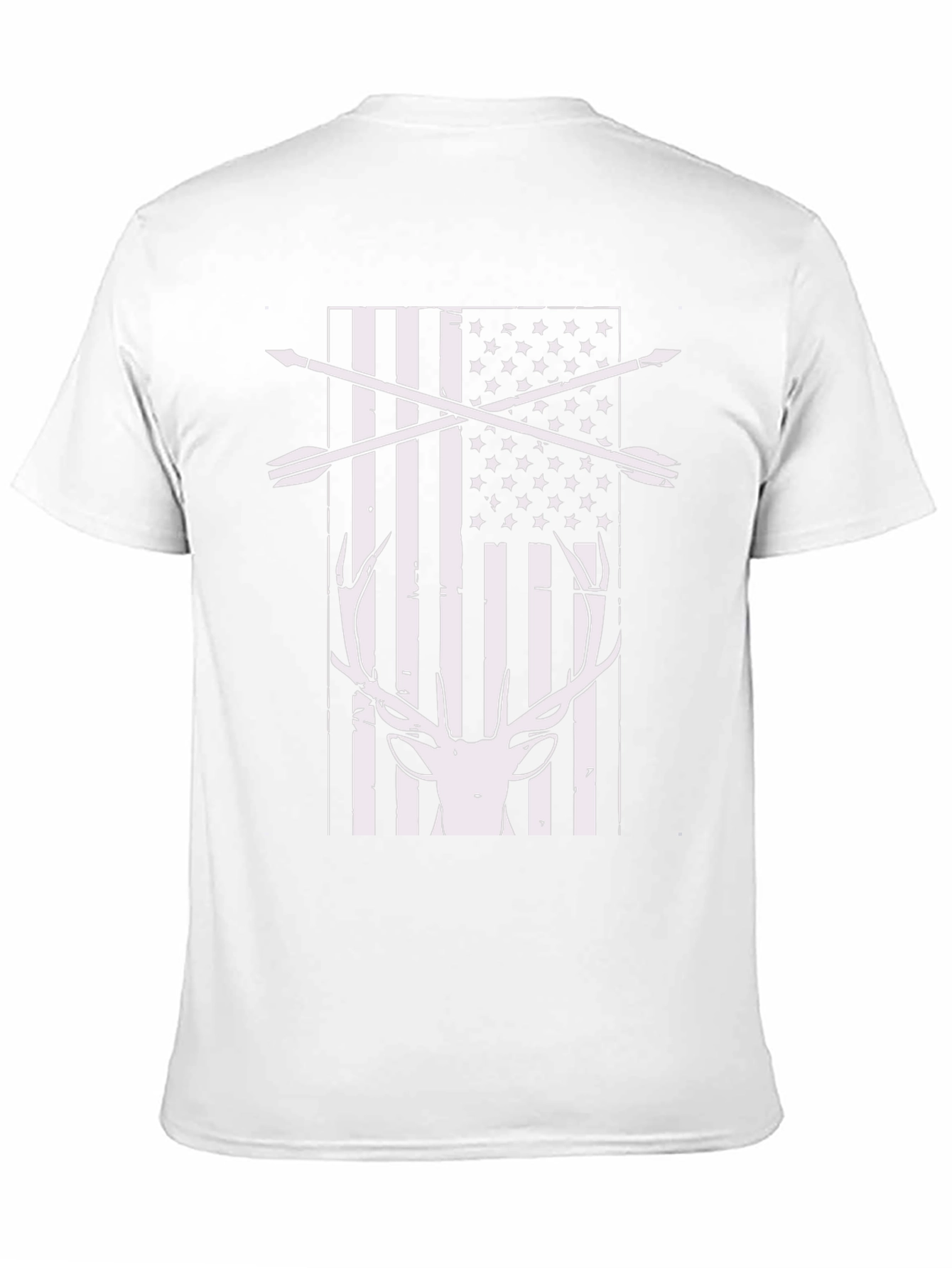 Hunting USA Flag Deer Antler T-Shirt