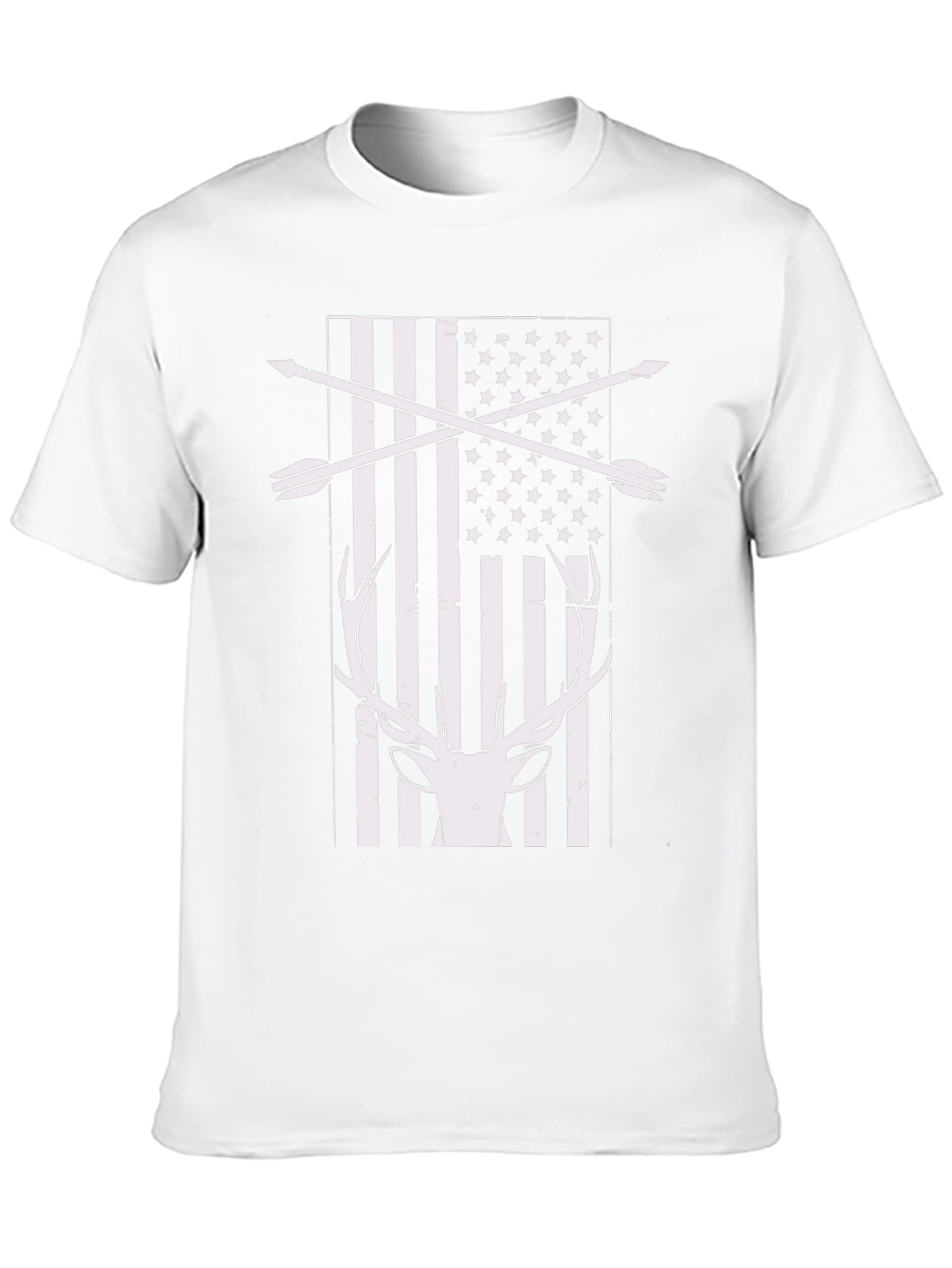 Hunting USA Flag Deer Antler T-Shirt