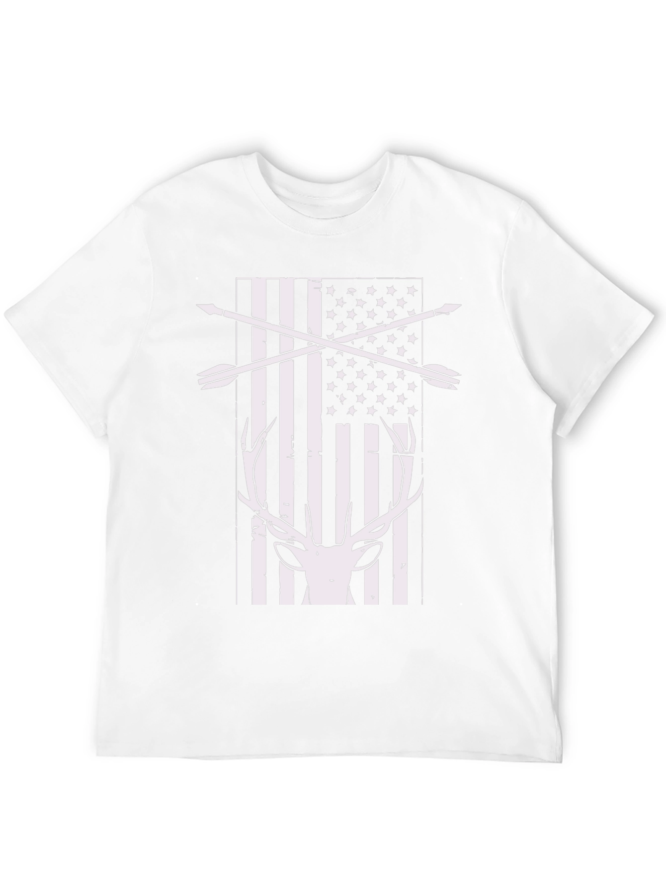 Hunting USA Flag Deer Antler T-Shirt