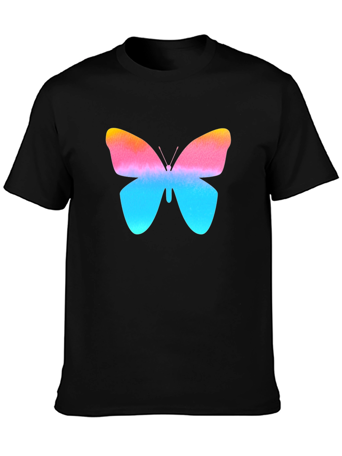 Butterfly Graphic Print Black T-Shirt