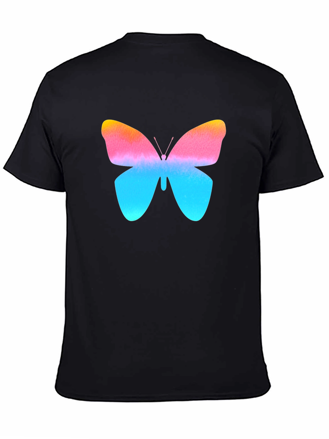 Butterfly Graphic Print Black T-Shirt