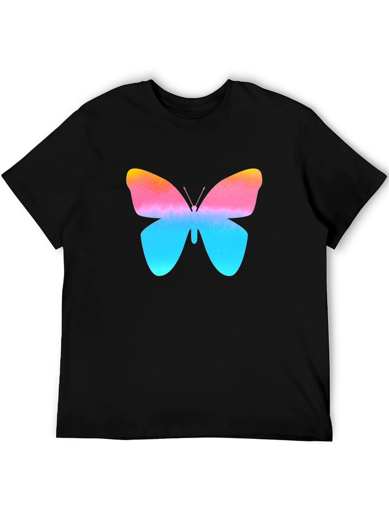 Butterfly Graphic Print Black T-Shirt