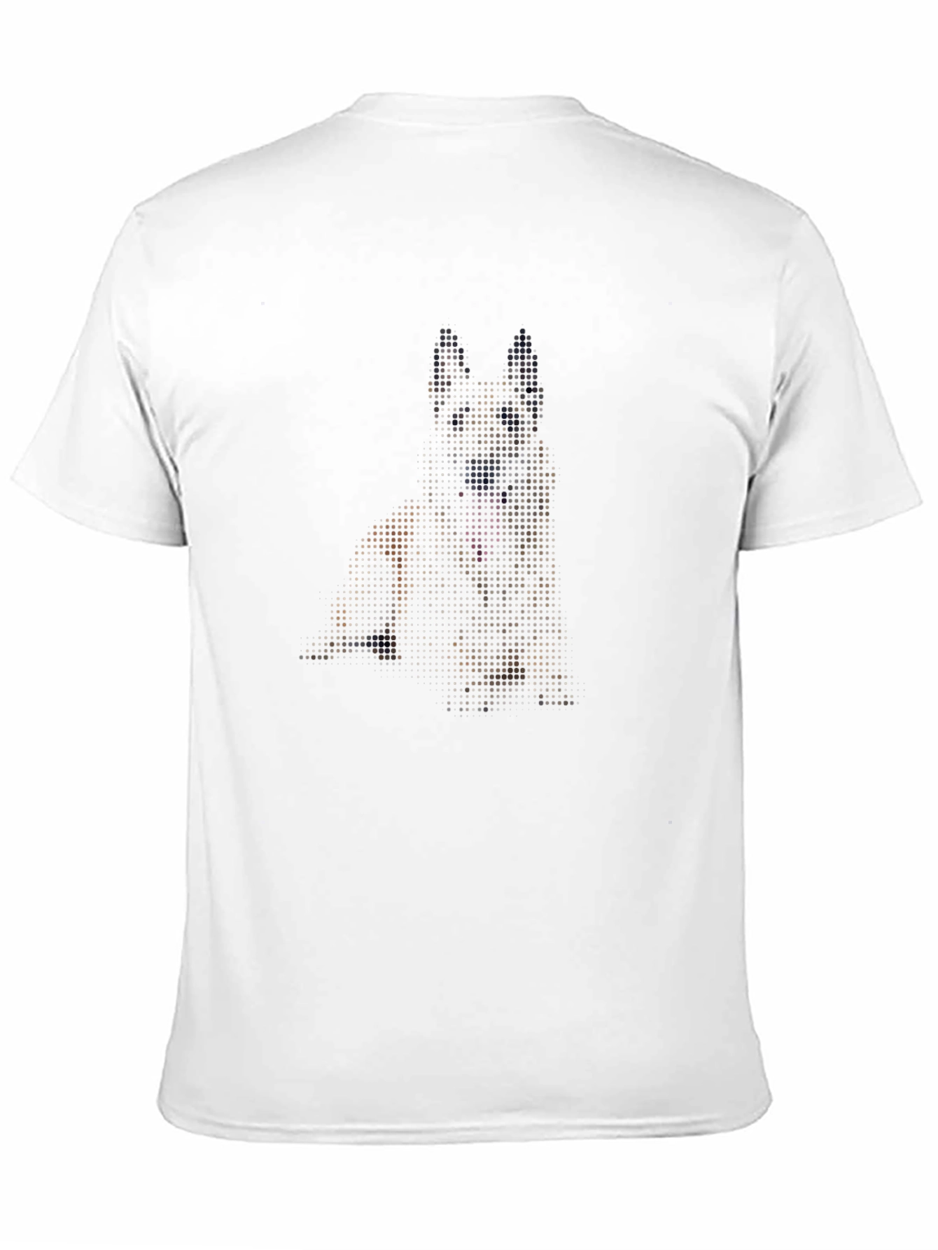 Dog Pixel Art Graphic Print Black T-Shirt