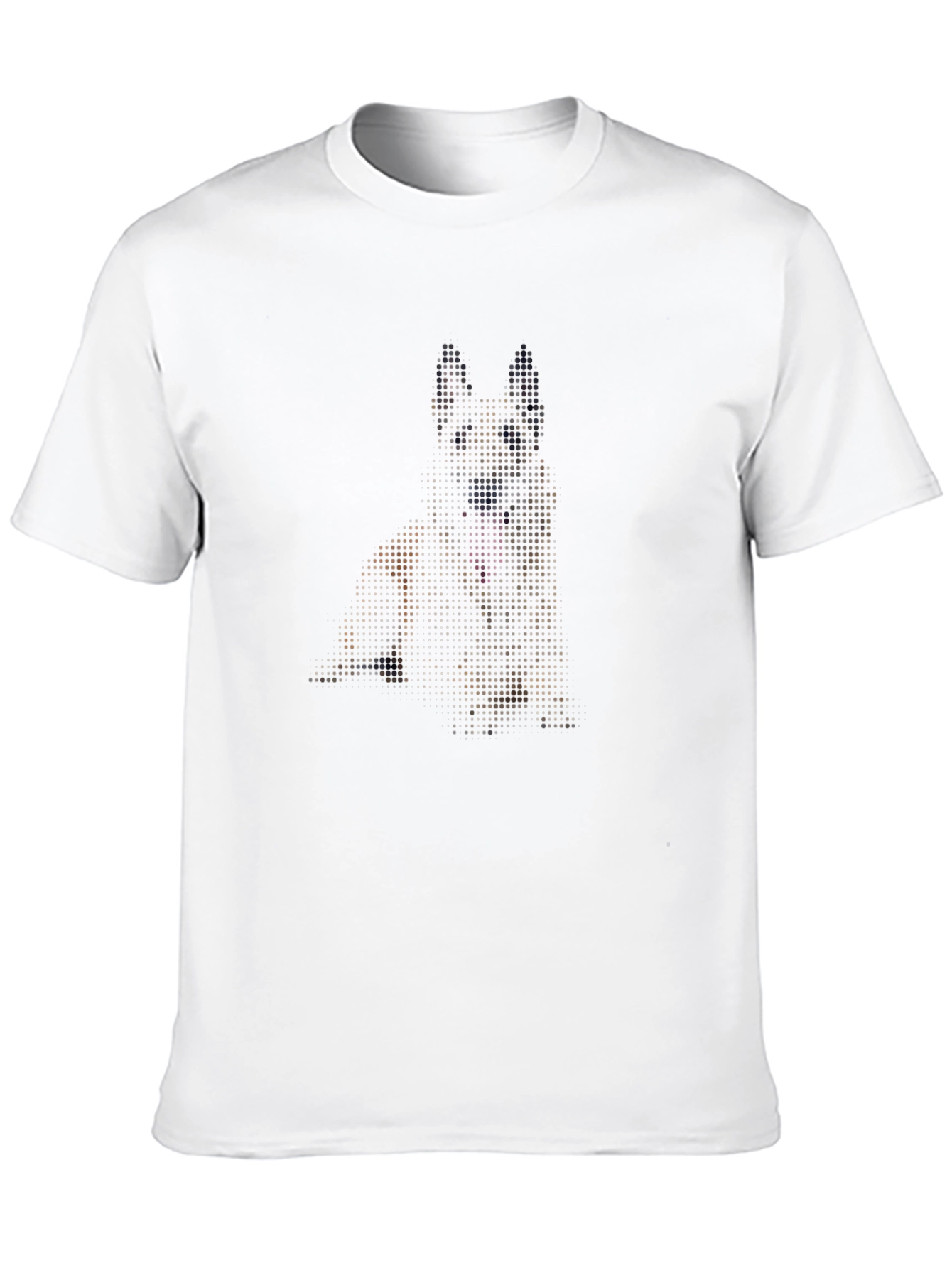 Dog Pixel Art Graphic Print Black T-Shirt
