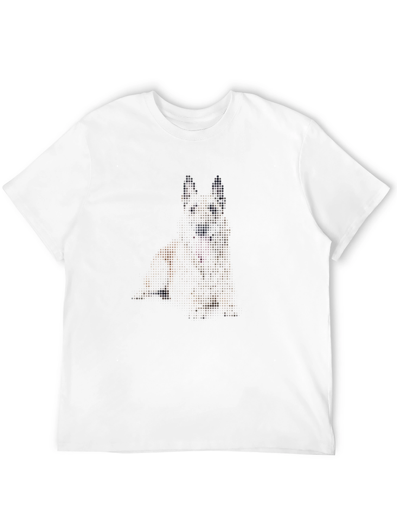 Dog Pixel Art Graphic Print Black T-Shirt