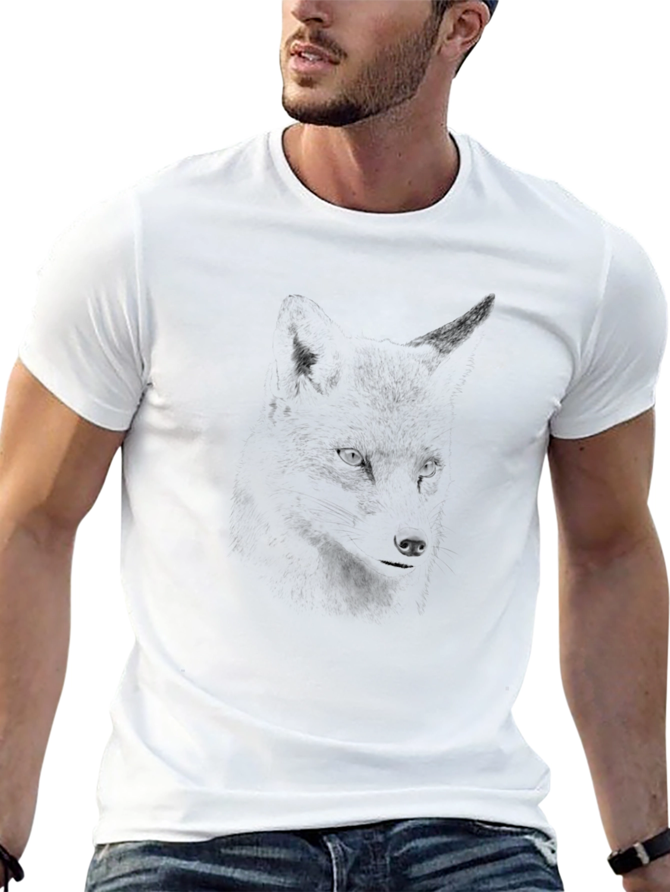 Mens Black Fox Graphic T-Shirt