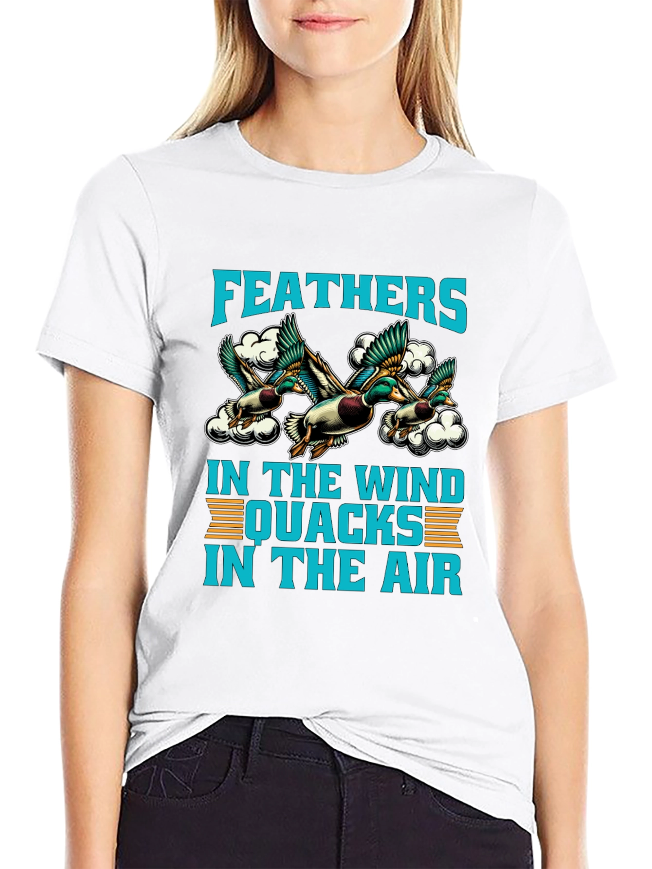 Feathers in the Wind Duck Graphic T-Shirt