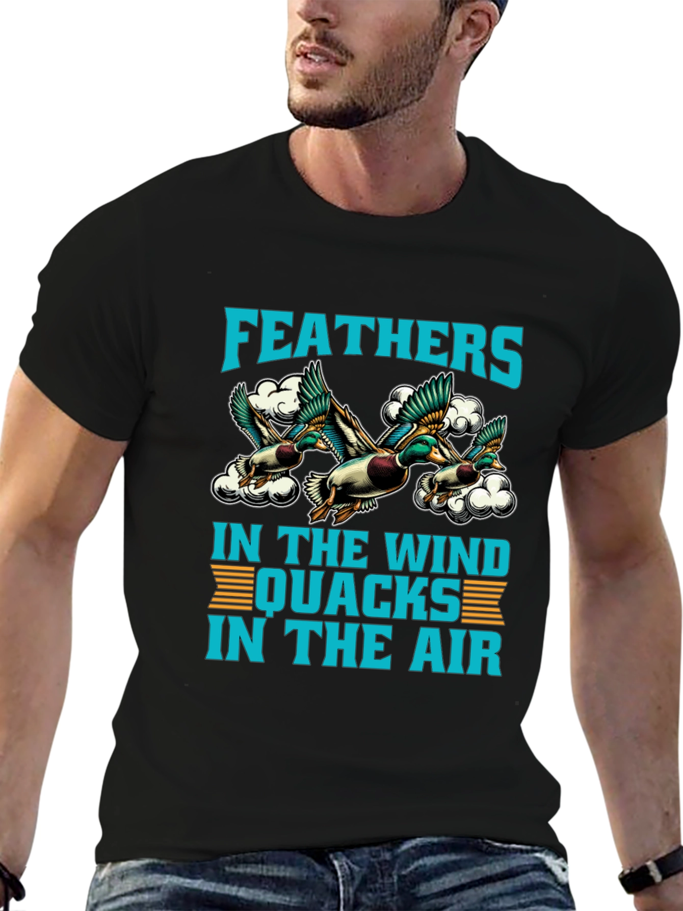 Feathers in the Wind Duck Graphic T-Shirt