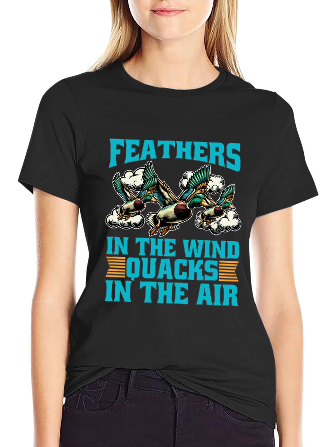 Feathers in the Wind Duck Graphic T-Shirt
