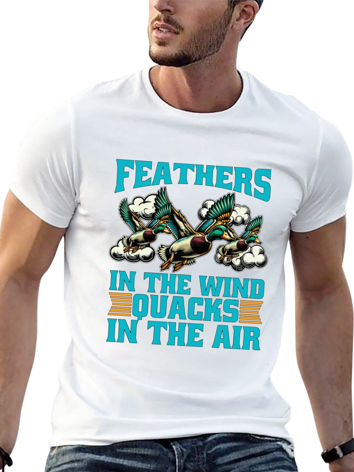 Feathers in the Wind Duck Graphic T-Shirt