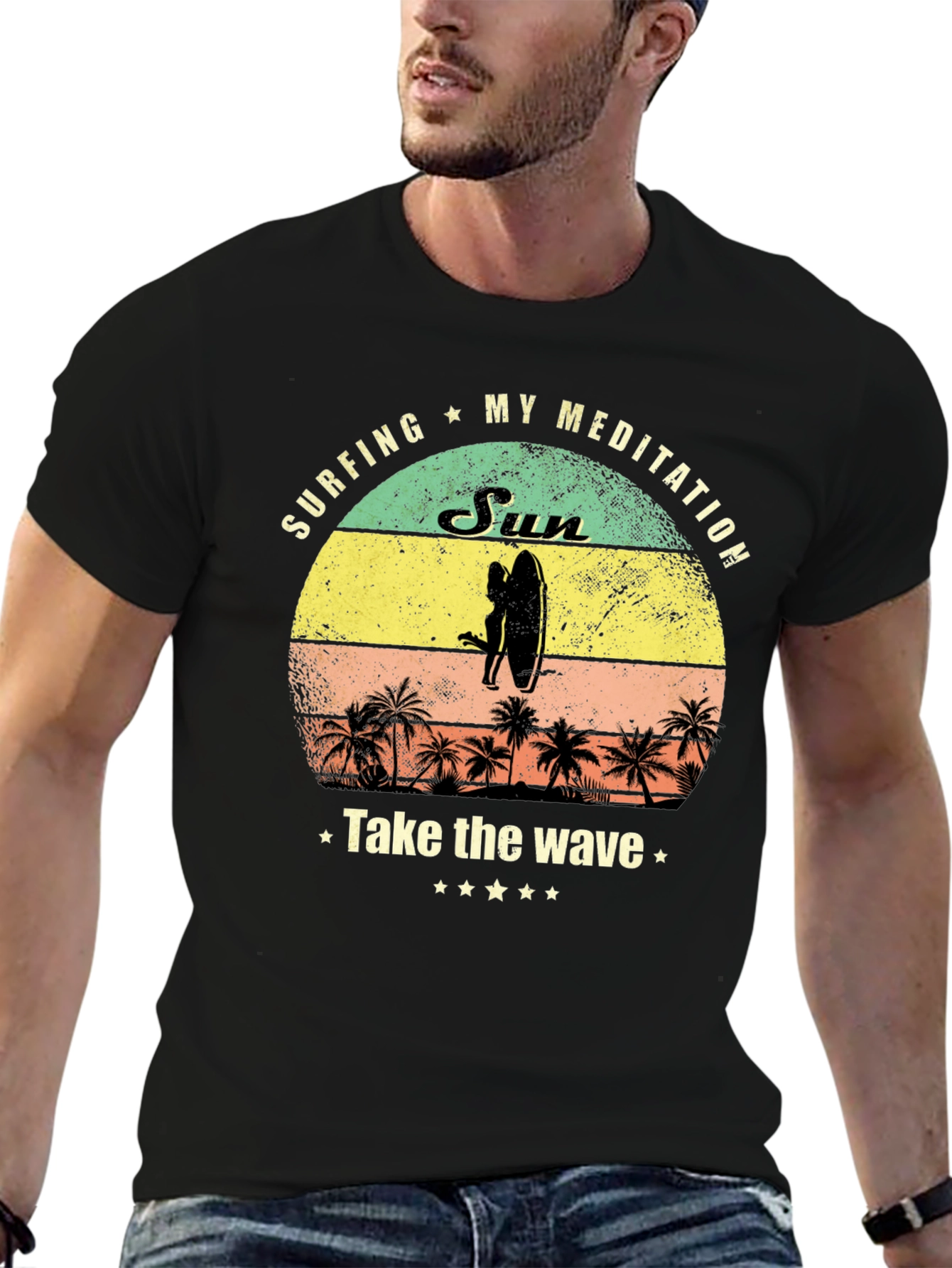 Surfing Meditation Graphic Tee