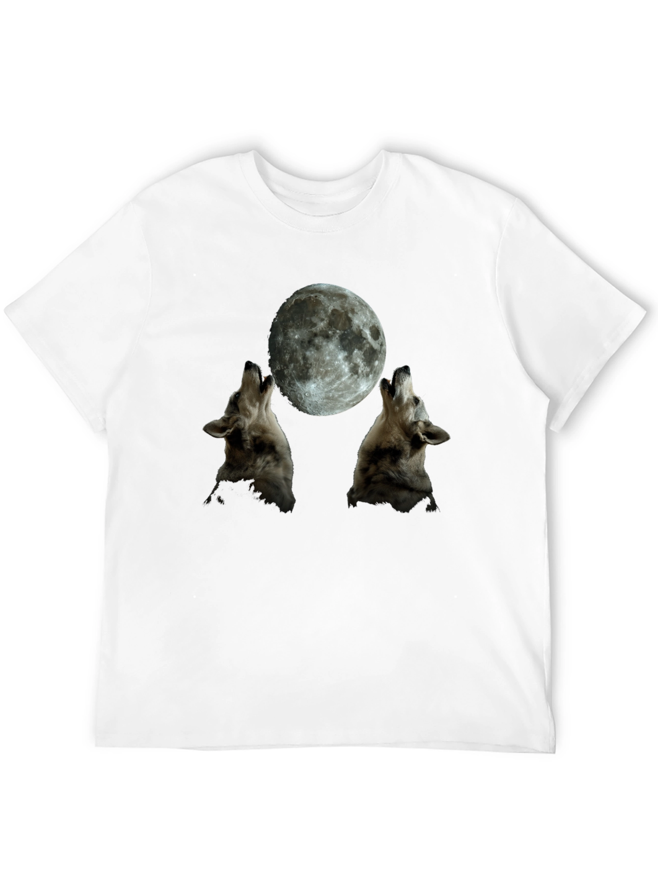 Wolf Moon Graphic T-Shirt - Black Crew Neck Tee