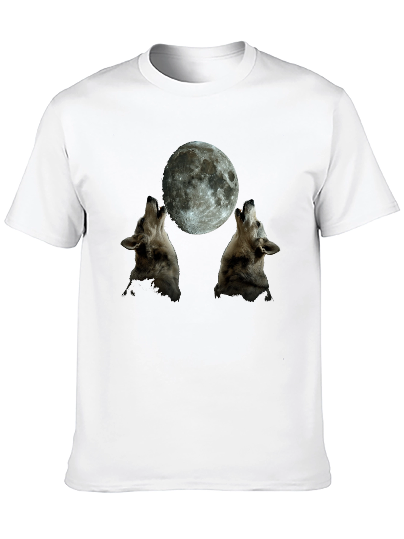Wolf Moon Graphic T-Shirt - Black Crew Neck Tee