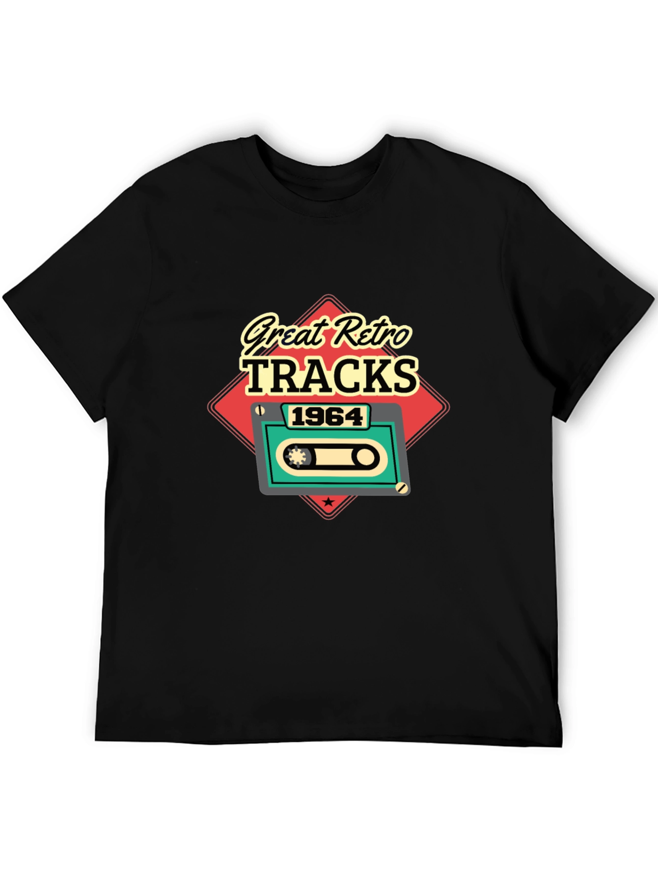 Great Retro Tracks 1964 Cassette Tape Graphic T-Shirt