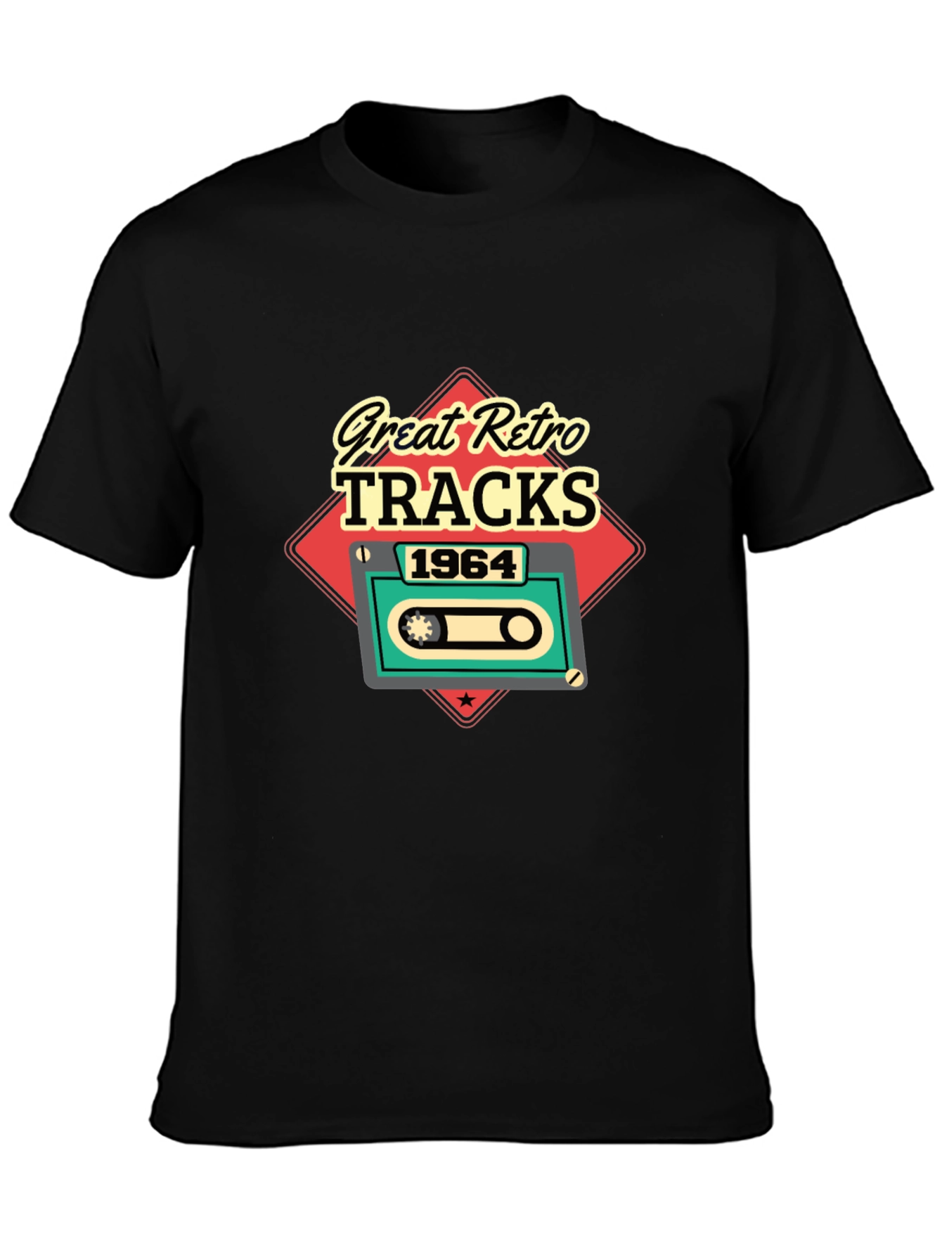 Great Retro Tracks 1964 Cassette Tape Graphic T-Shirt