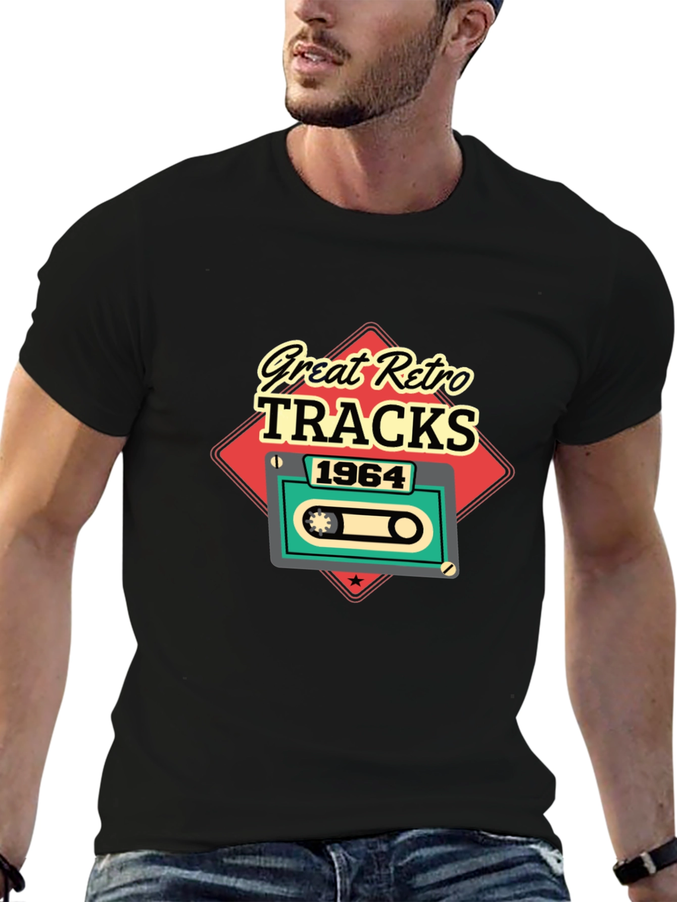 Great Retro Tracks 1964 Cassette Tape Graphic T-Shirt