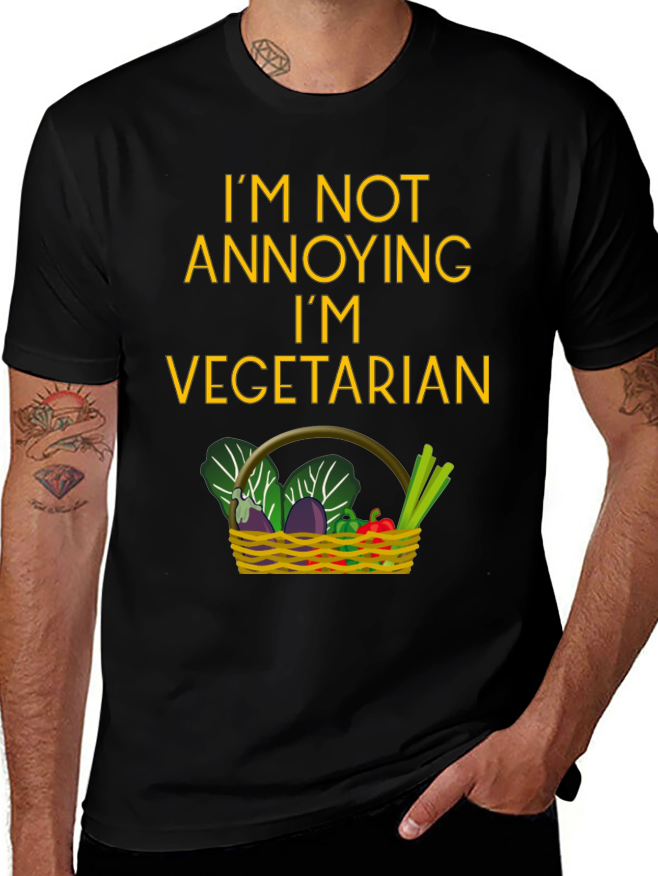 Vegetarian T-Shirt - Funny Slogan Tee