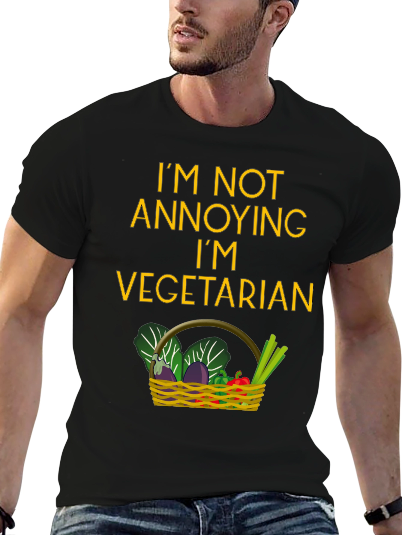 Vegetarian T-Shirt - Funny Slogan Tee