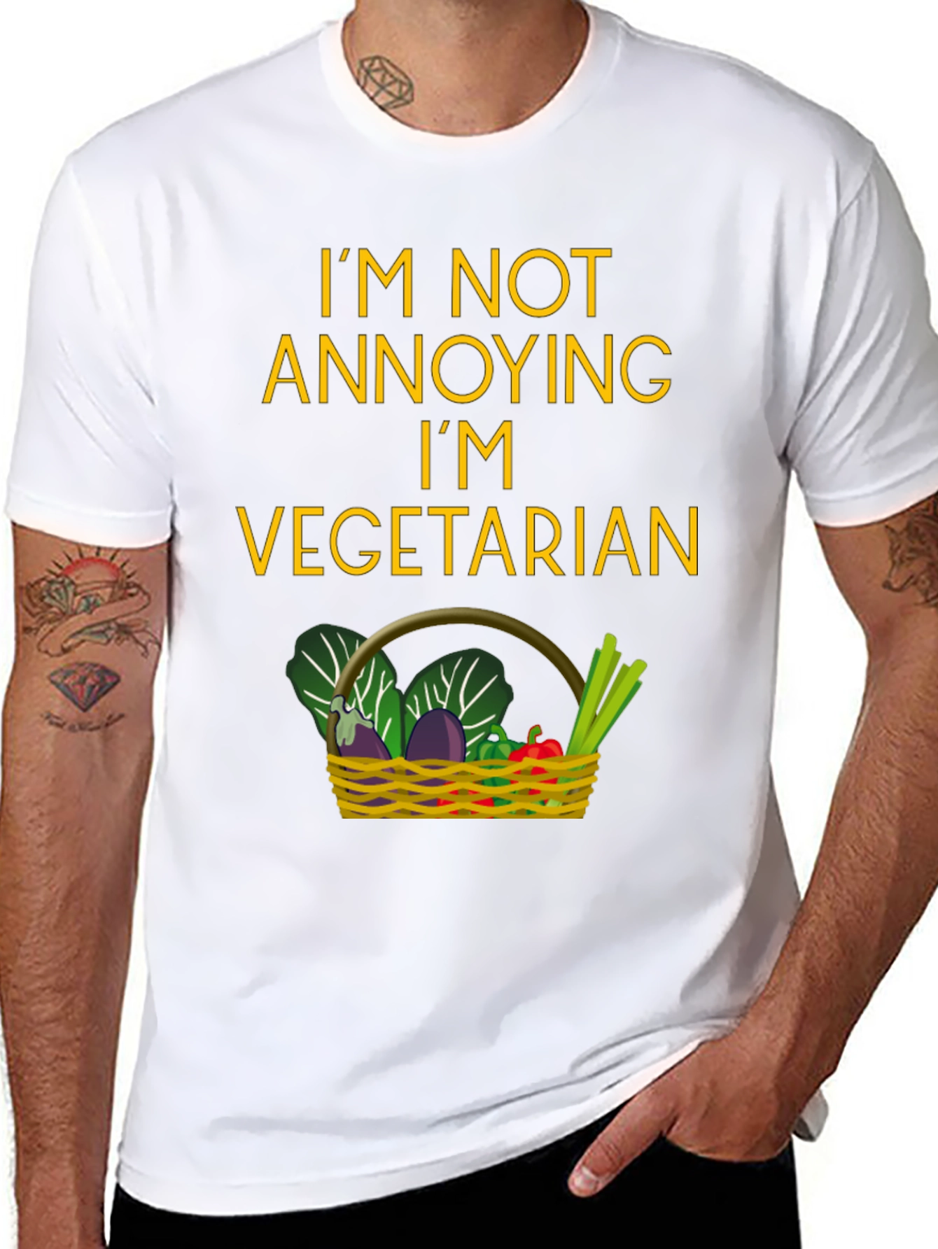 Vegetarian T-Shirt - Funny Slogan Tee