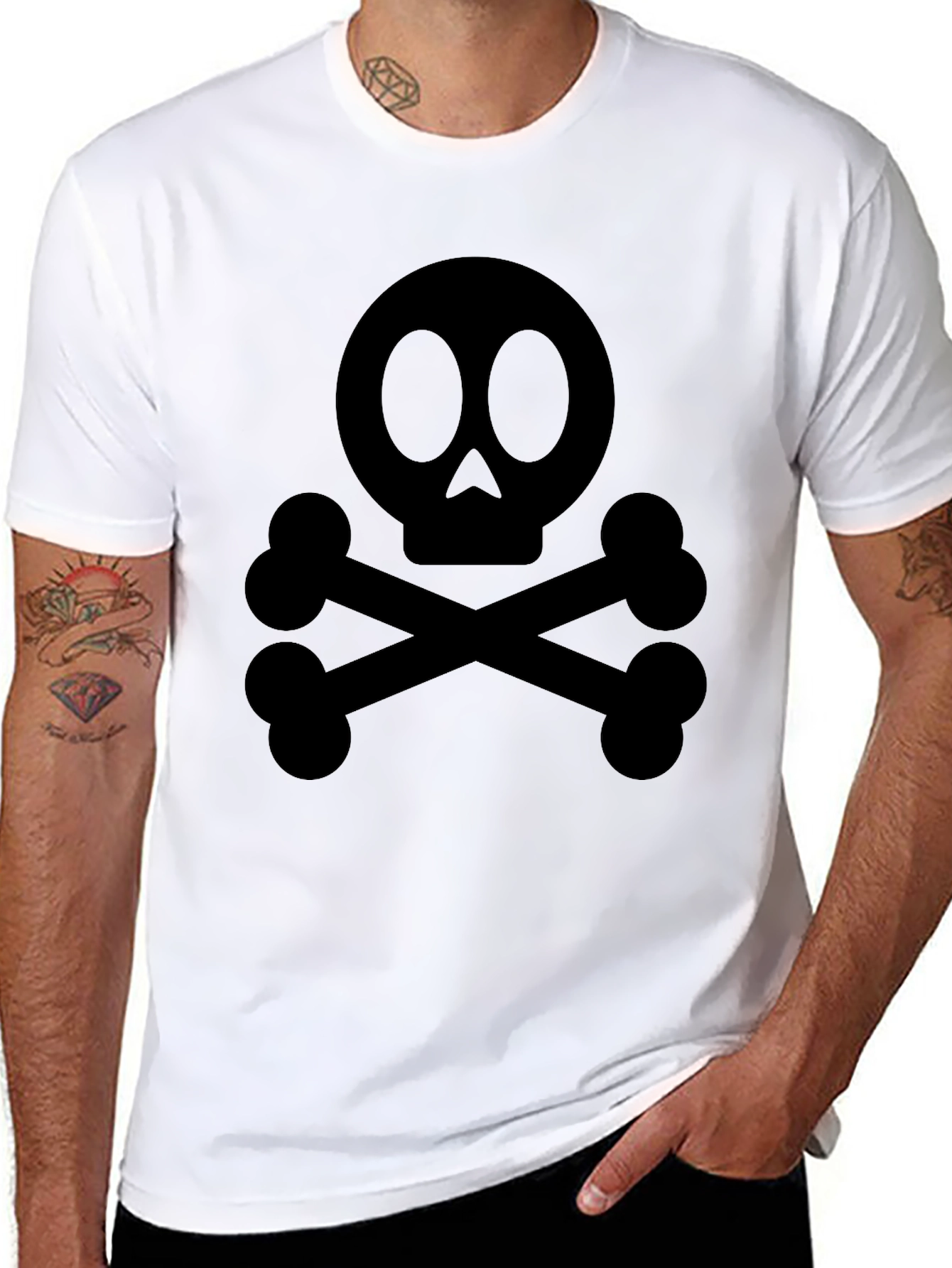 Skull & Crossbones Graphic Tee - Classic Black T-Shirt
