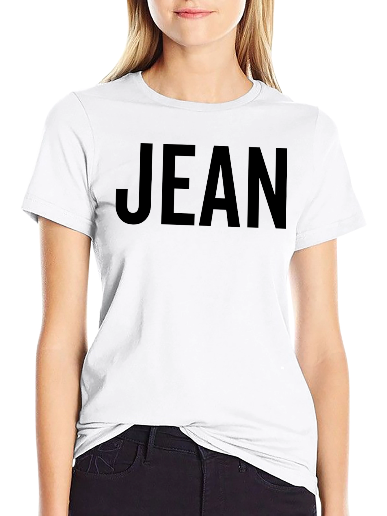 Jean Black Graphic Tee
