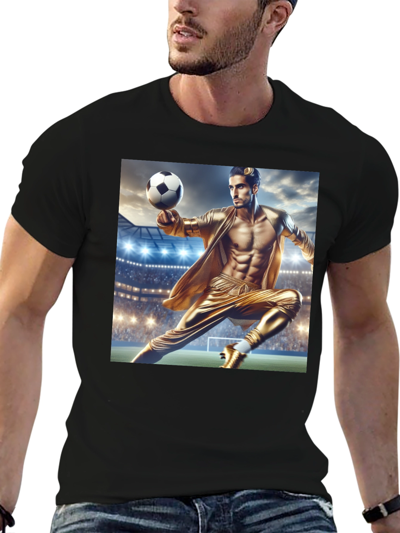 Soccer Star Graphic Tee - Black