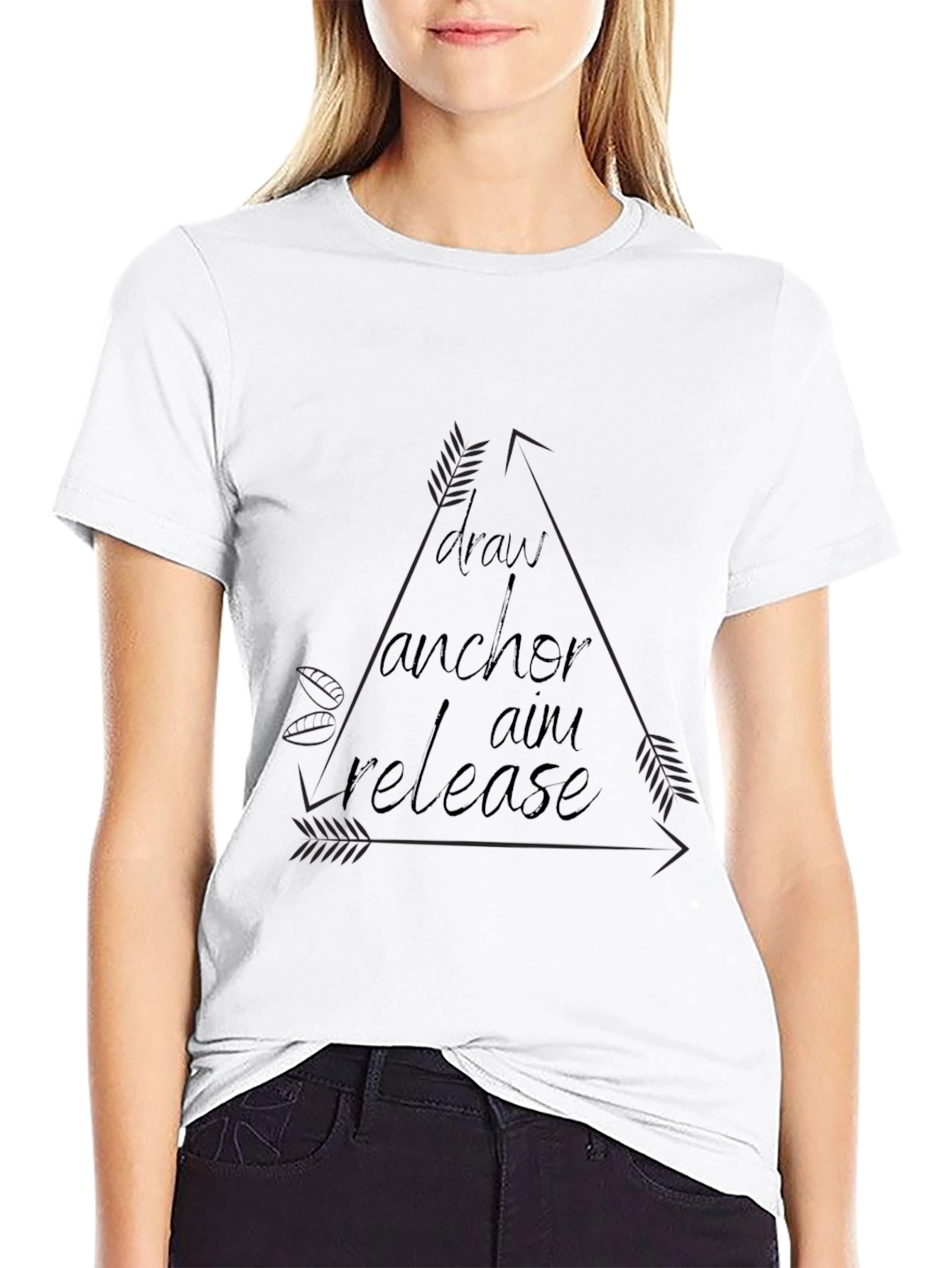 Archery Arrow Steps Black Graphic T-Shirt