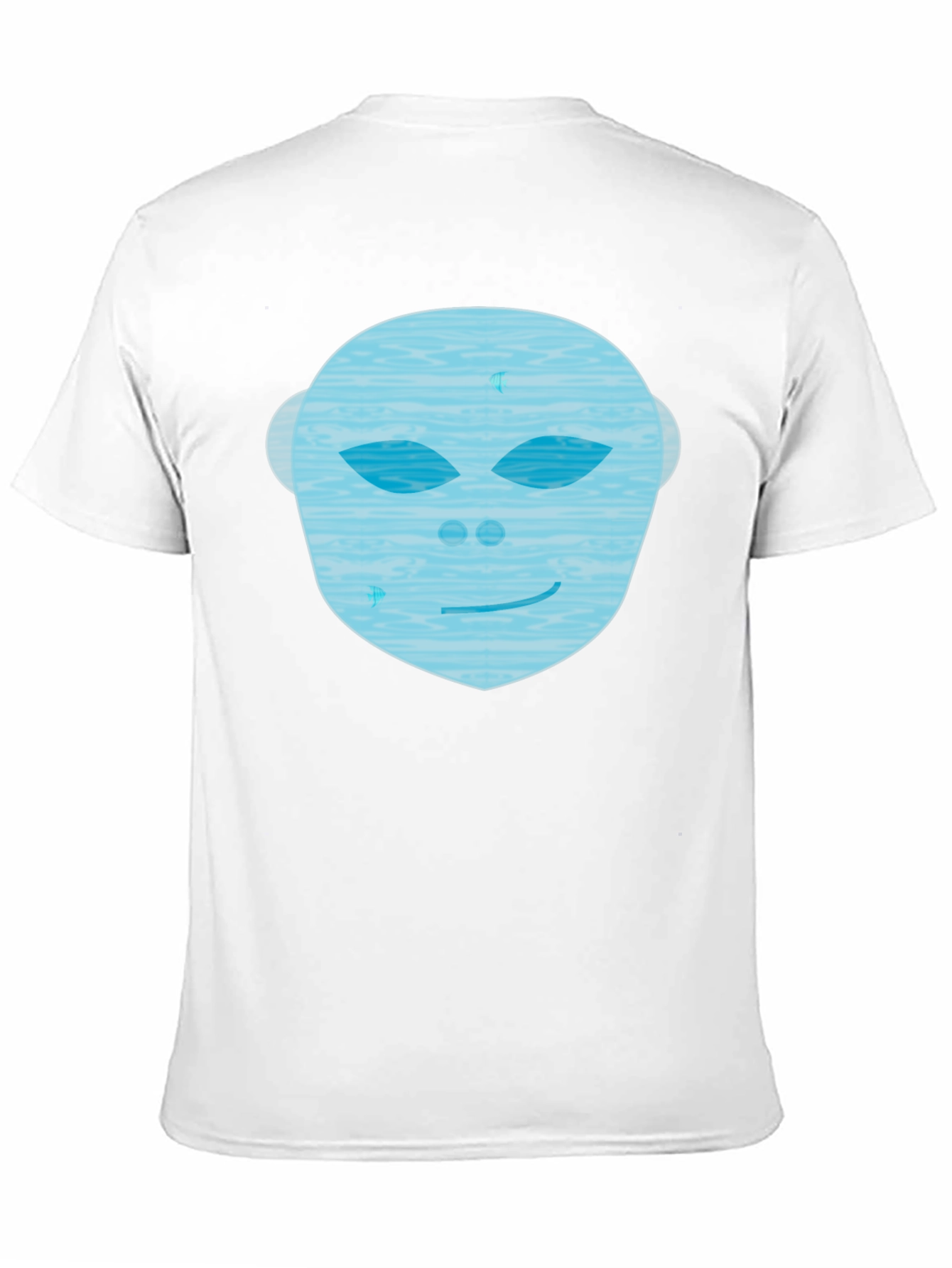 Abstract Face Graphic Tee - Mens Black Crew Neck