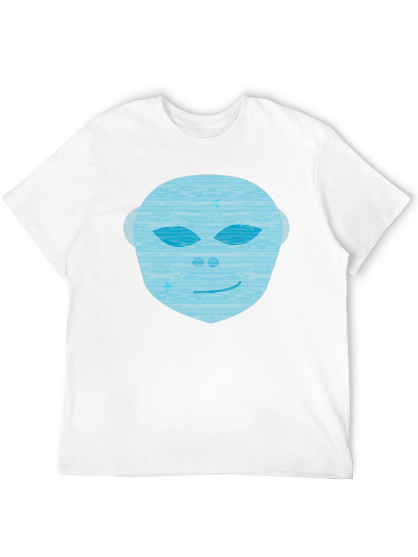 Abstract Face Graphic Tee - Mens Black Crew Neck