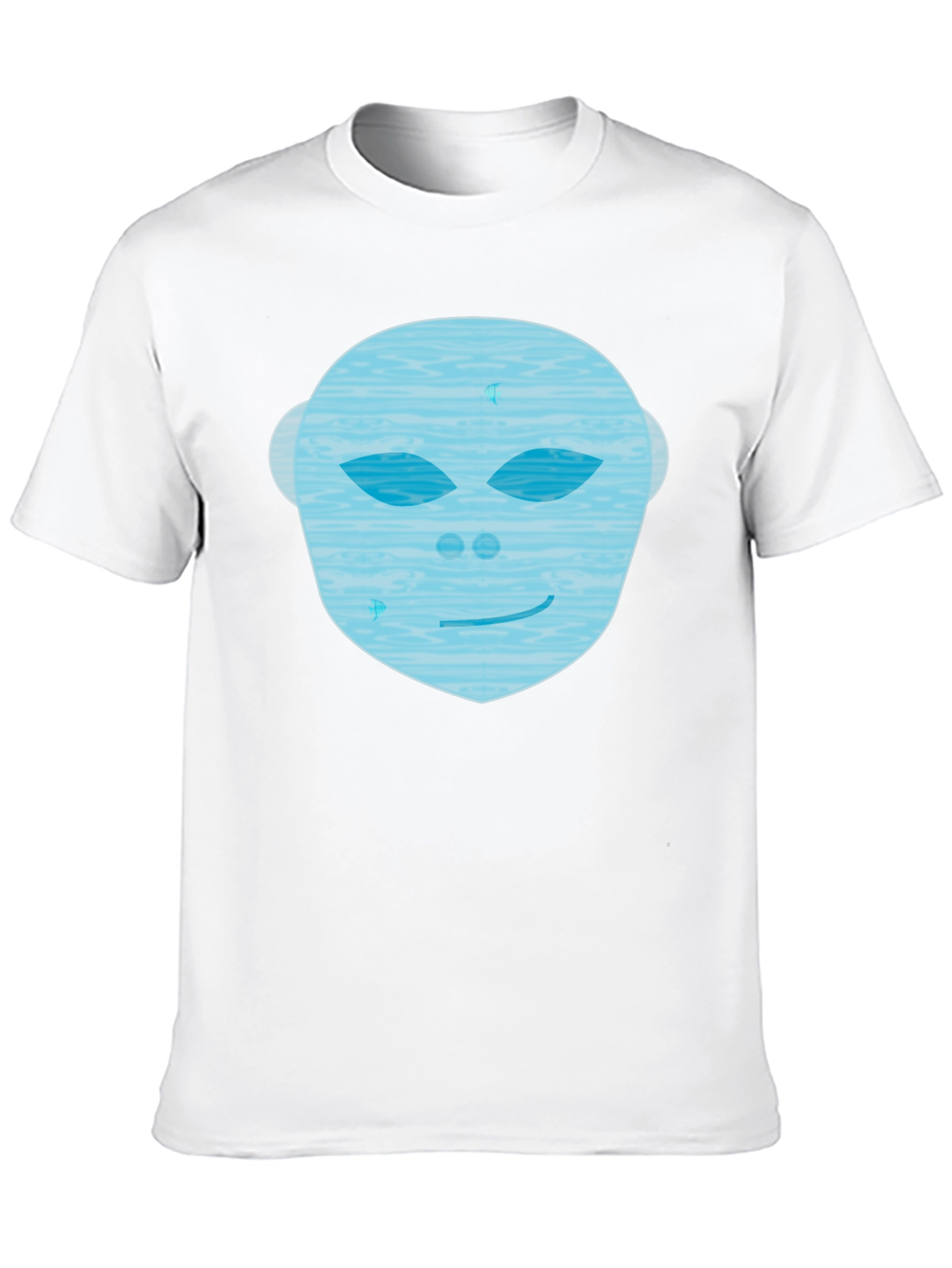 Abstract Face Graphic Tee - Mens Black Crew Neck