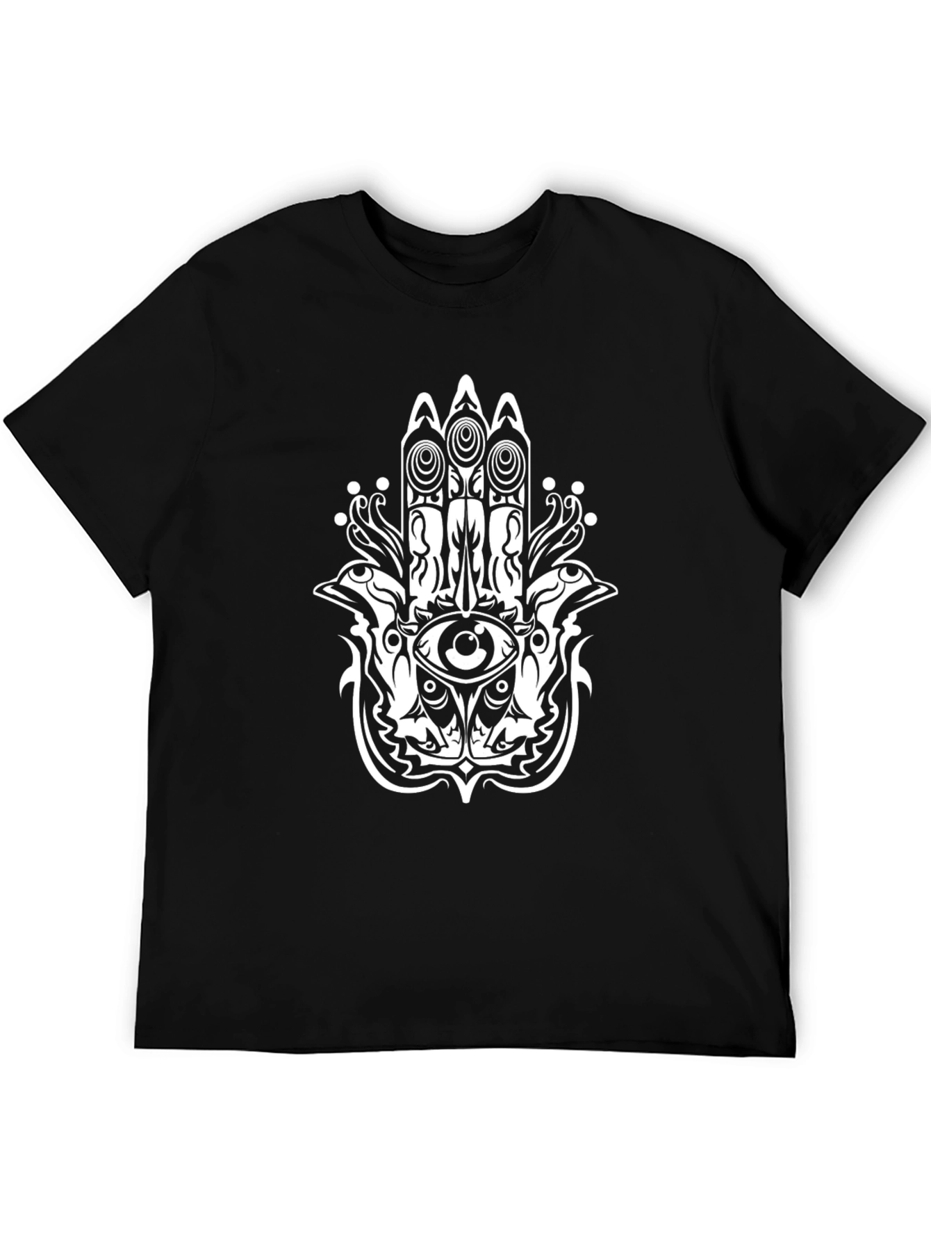 Mystic Hamsa Hand Graphic Black T-Shirt