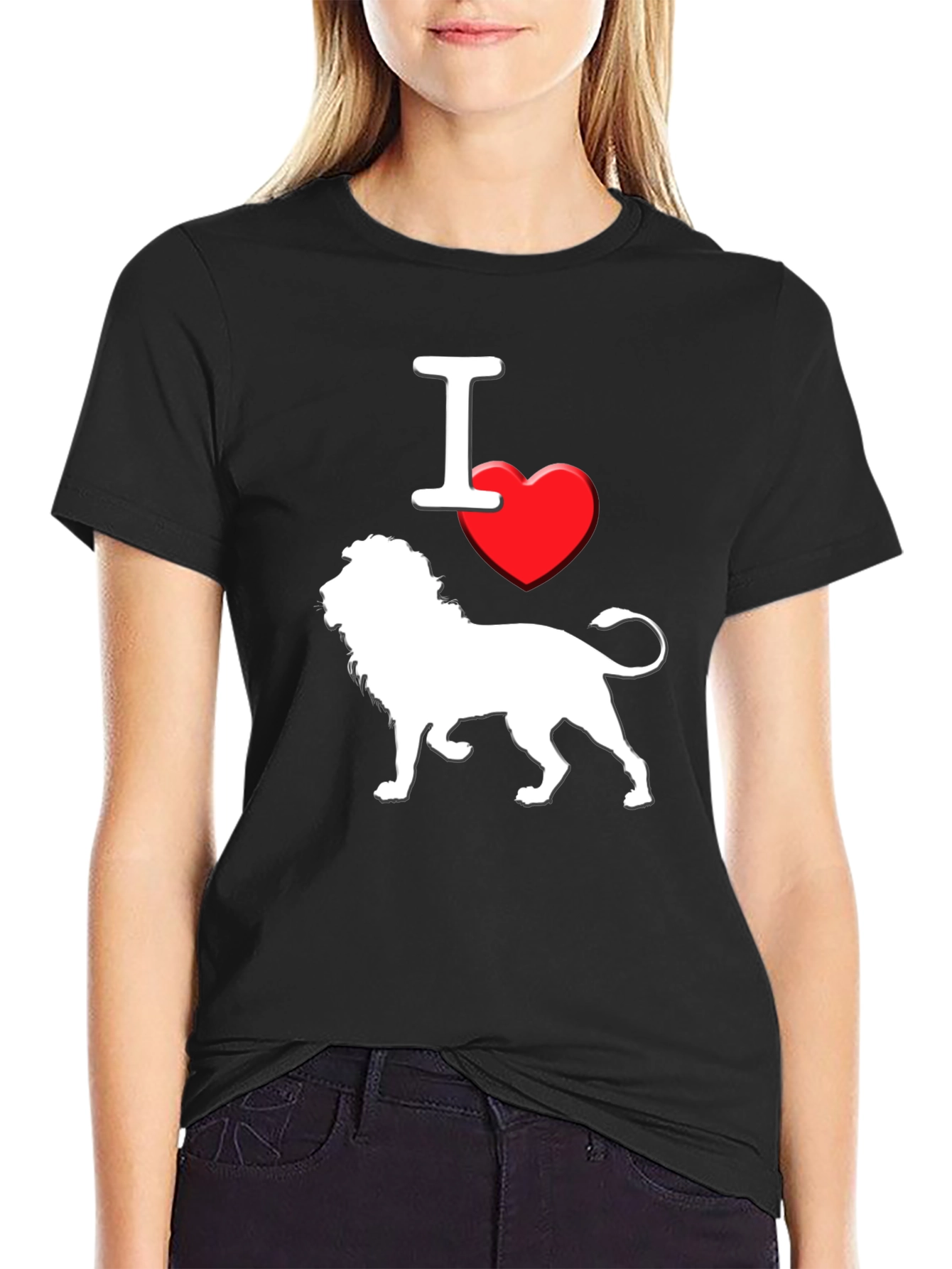 I Love Lions T-Shirt - Black Graphic Tee