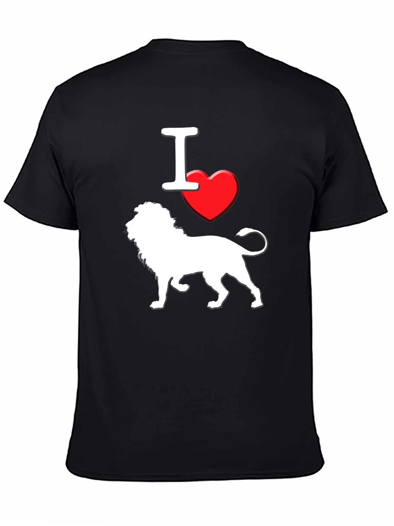 I Love Lions T-Shirt - Black Graphic Tee