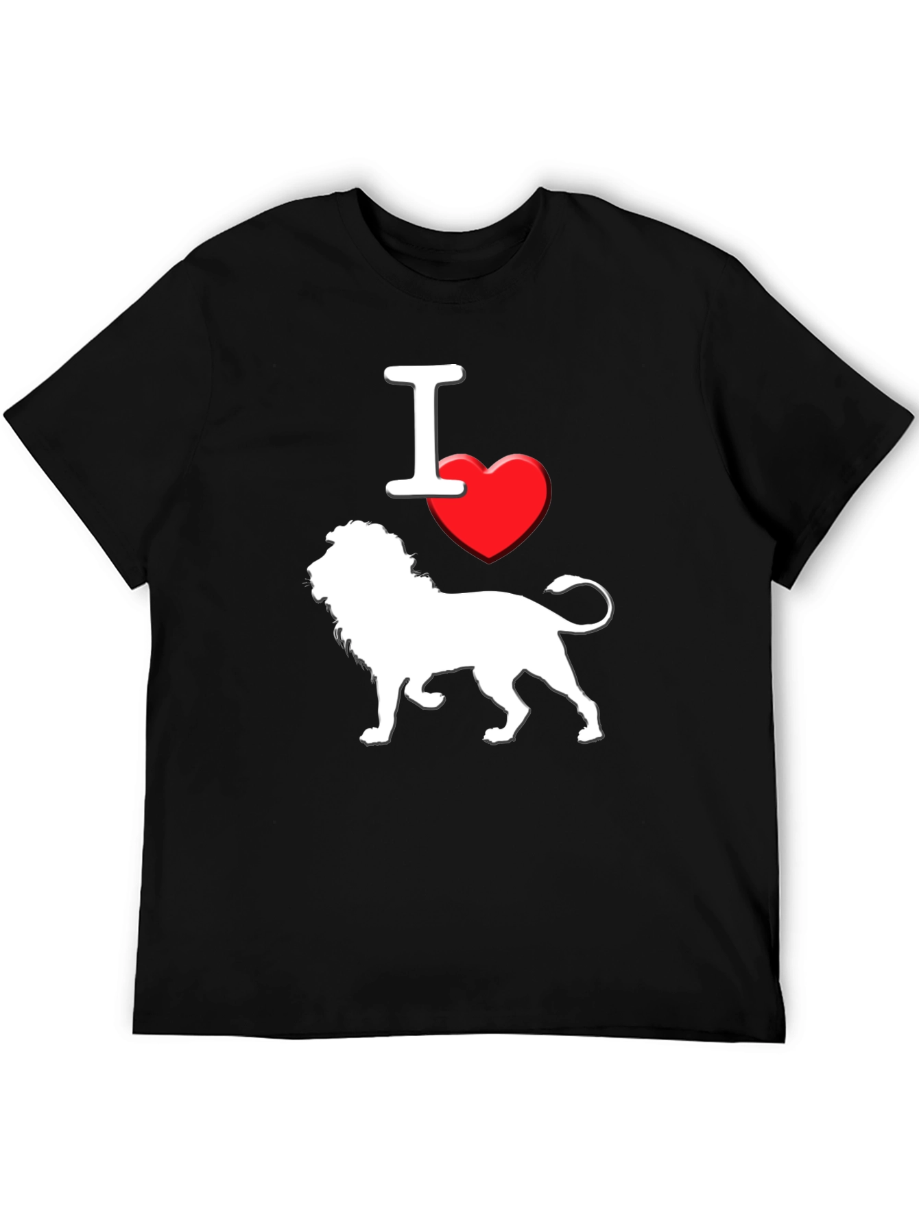 I Love Lions T-Shirt - Black Graphic Tee