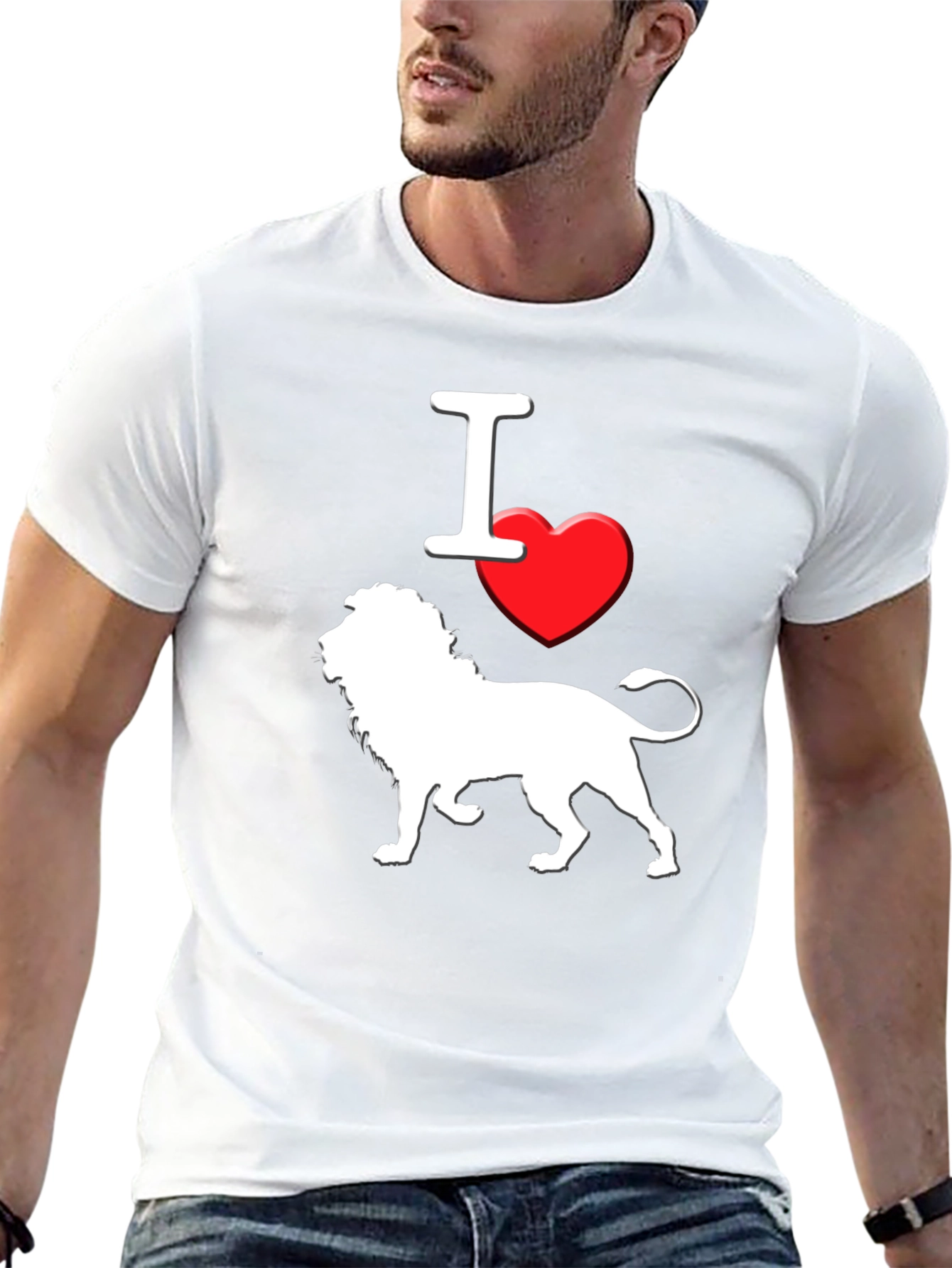 I Love Lions T-Shirt - Black Graphic Tee