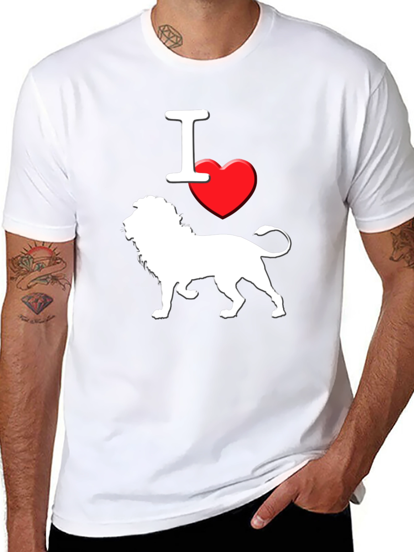 I Love Lions T-Shirt - Black Graphic Tee