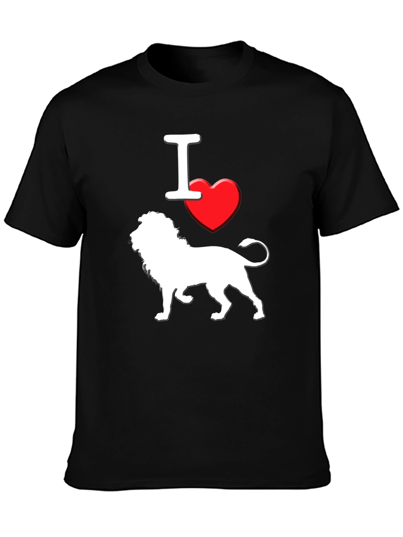 I Love Lions T-Shirt - Black Graphic Tee