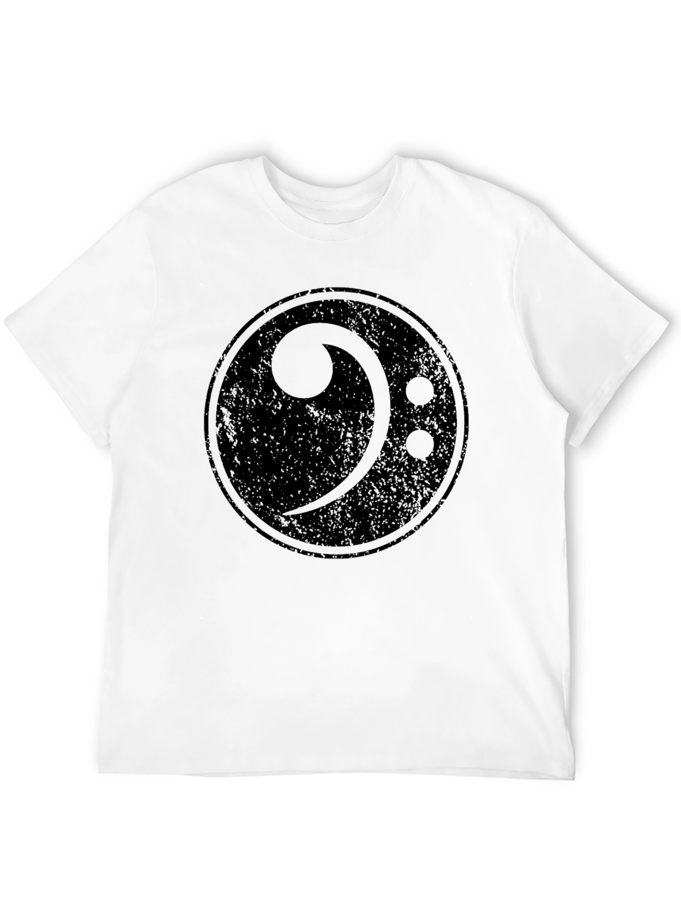 Bass Clef Music T-Shirt - Round Logo Design