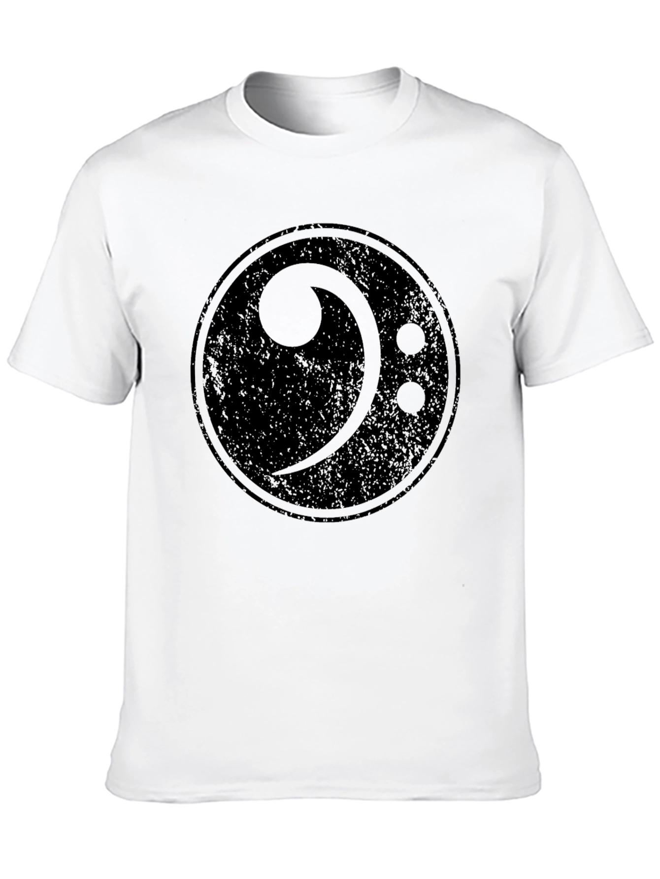 Bass Clef Music T-Shirt - Round Logo Design