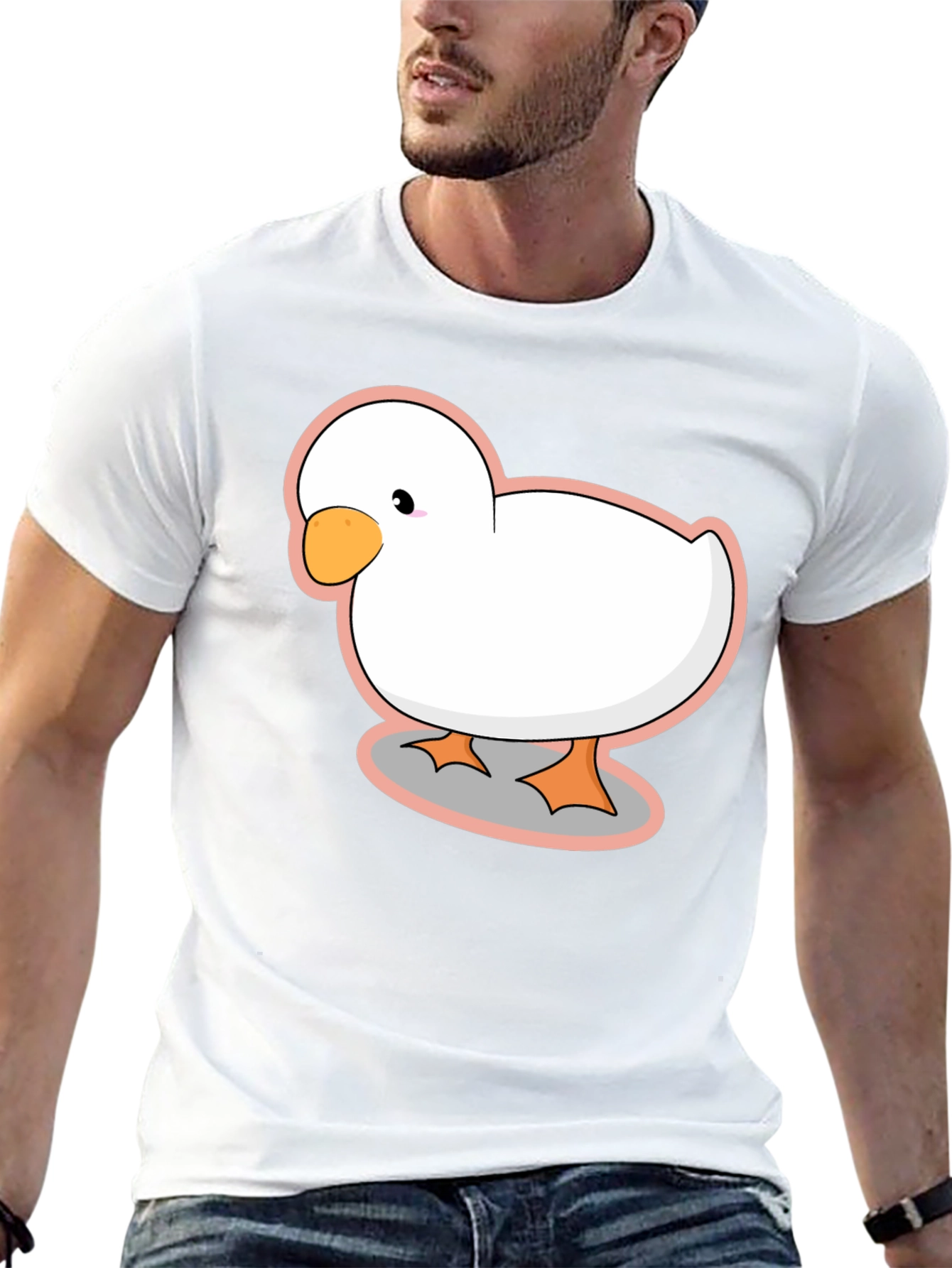 Duck Cartoon Black T-Shirt