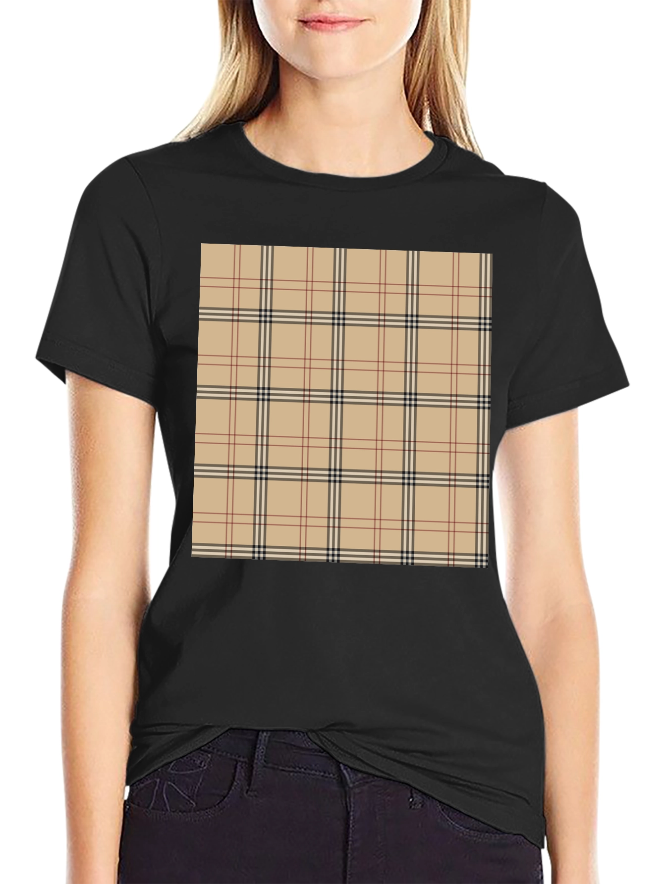 Plaid Patterned Stylish T-Shirt