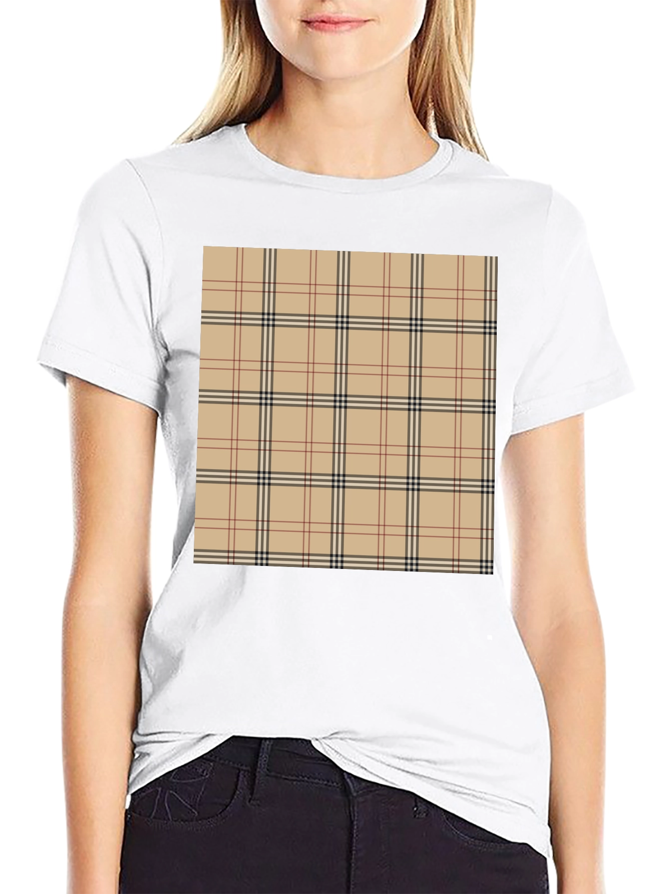 Plaid Patterned Stylish T-Shirt
