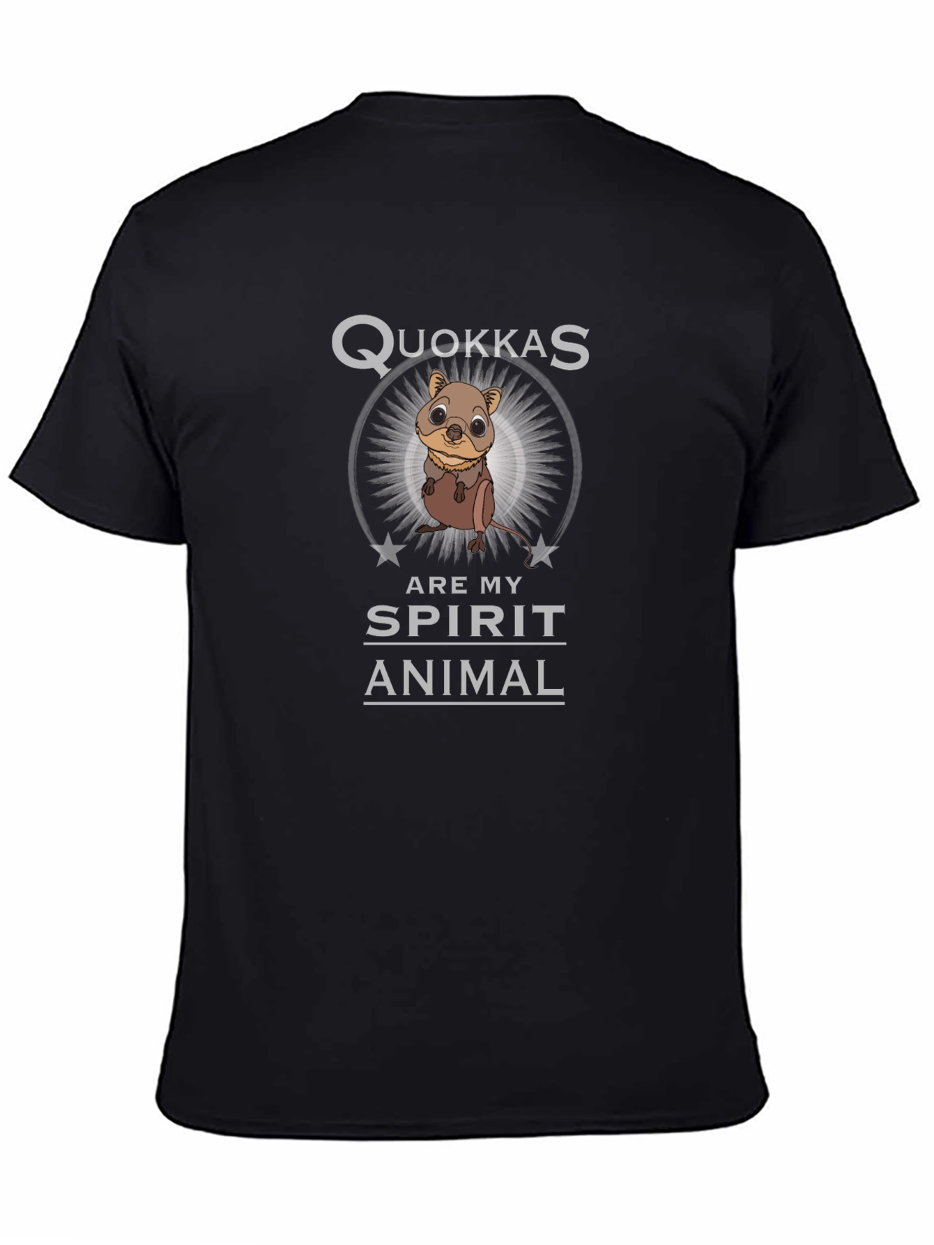 Quokkas Are My Spirit Animal Black Graphic T-Shirt