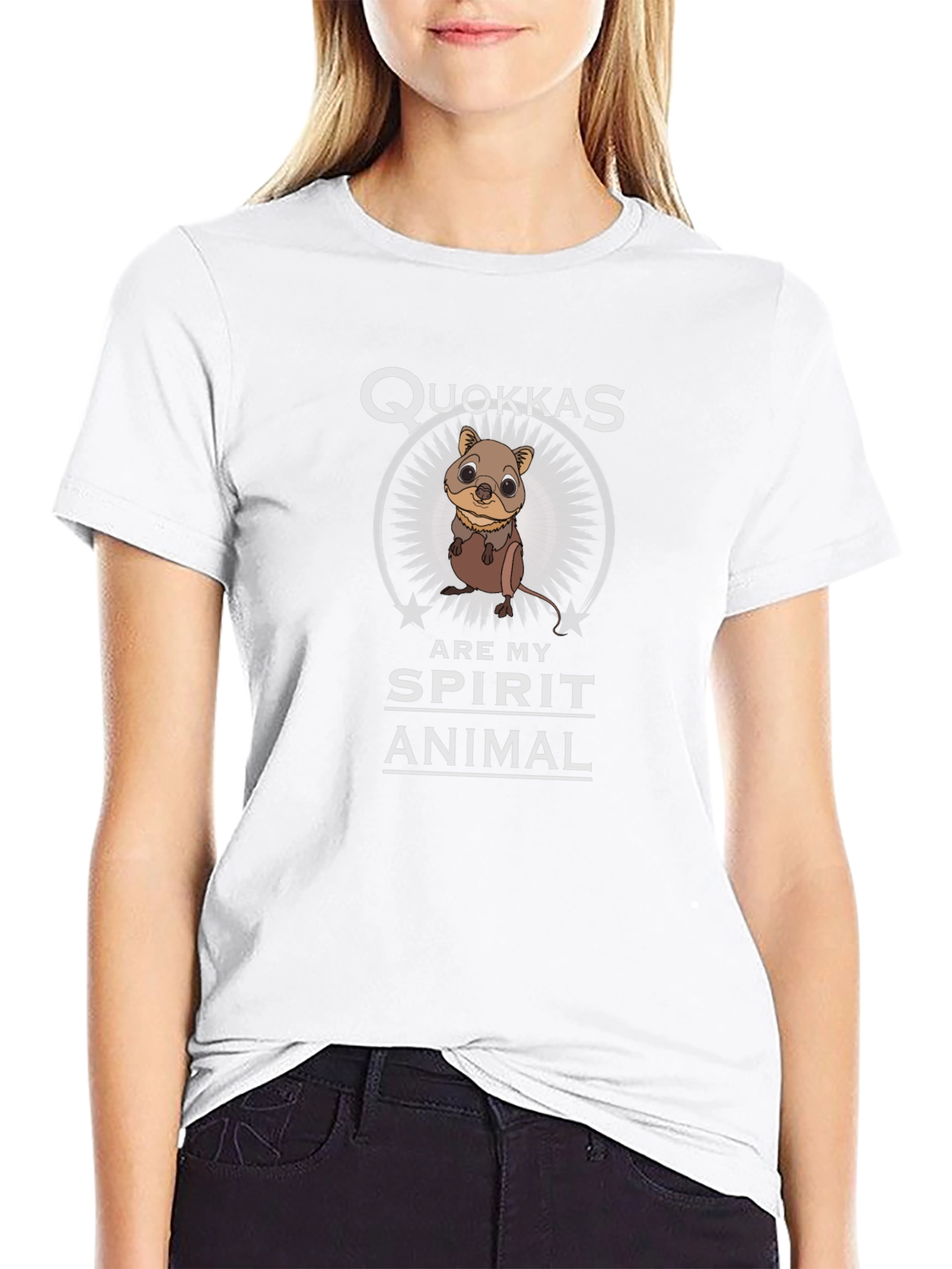 Quokkas Are My Spirit Animal Black Graphic T-Shirt