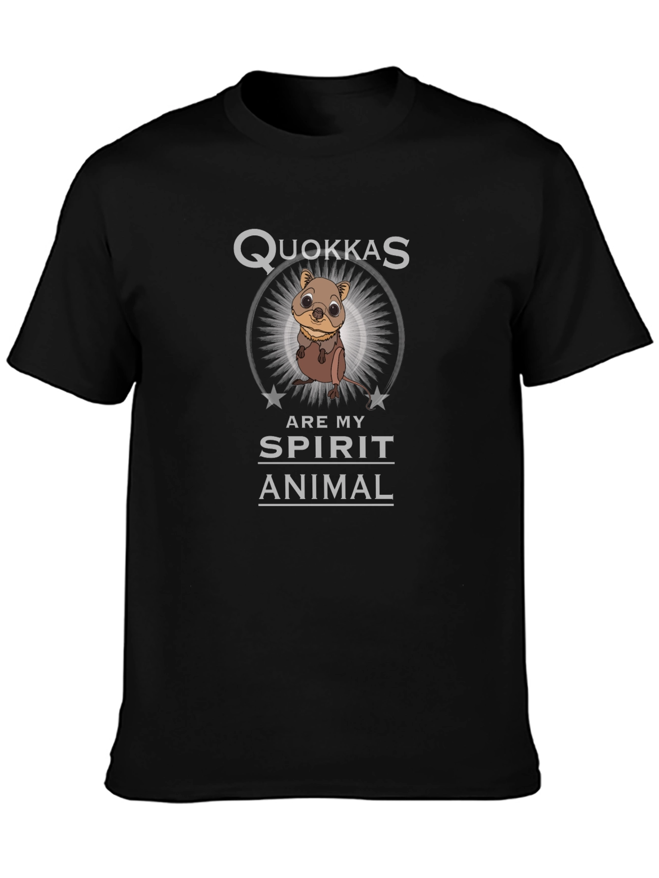 Quokkas Are My Spirit Animal Black Graphic T-Shirt