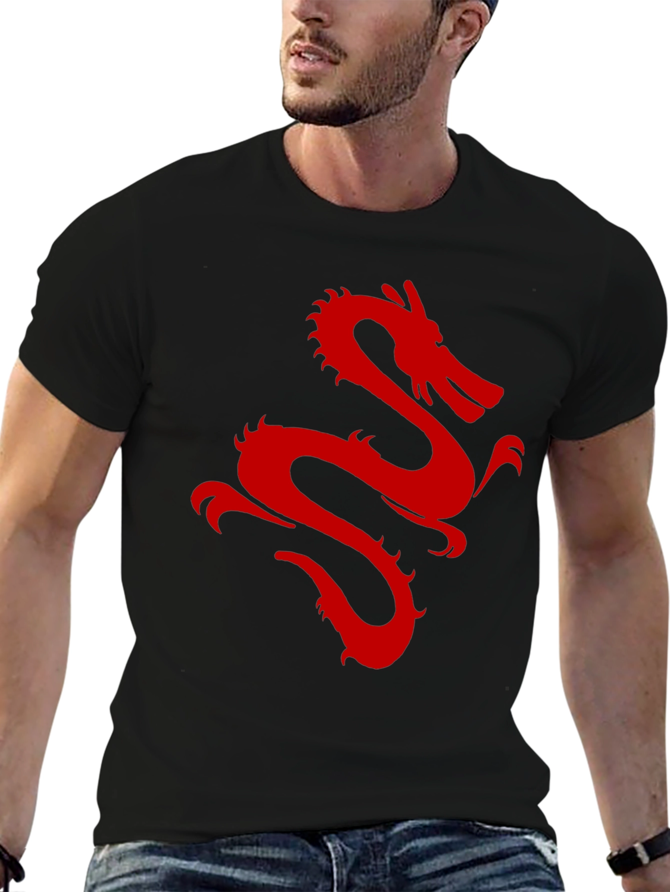 Red Dragon Graphic Black T-Shirt